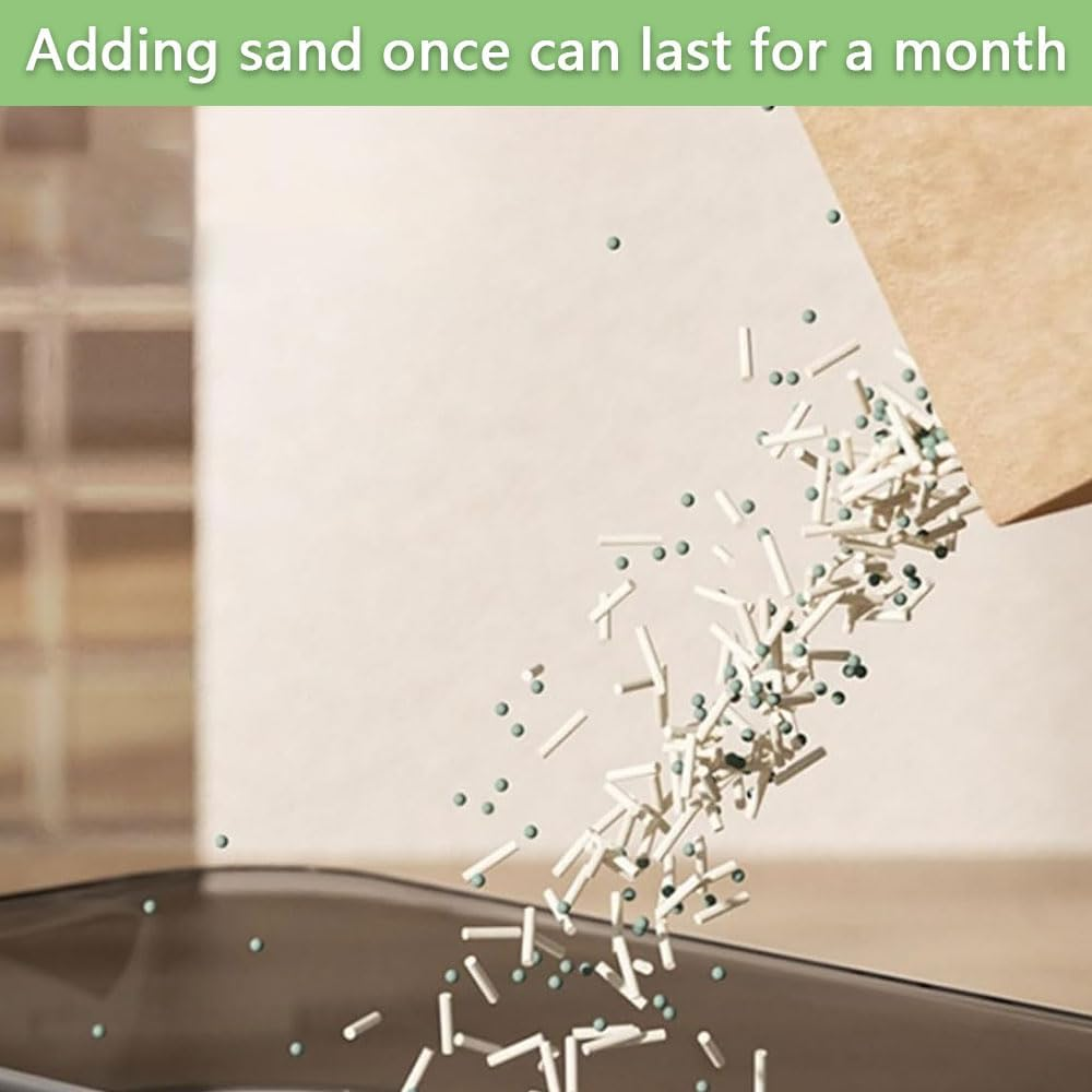 Open Top Cat Litter Box, Anti-Splashing Large Cat Litter Pan, Semi-Closed Removable Cat Cleaning Basin Kitten Toilet with Litter Sifting Scoop and Sides for Small & Medium Size Pets image number 4