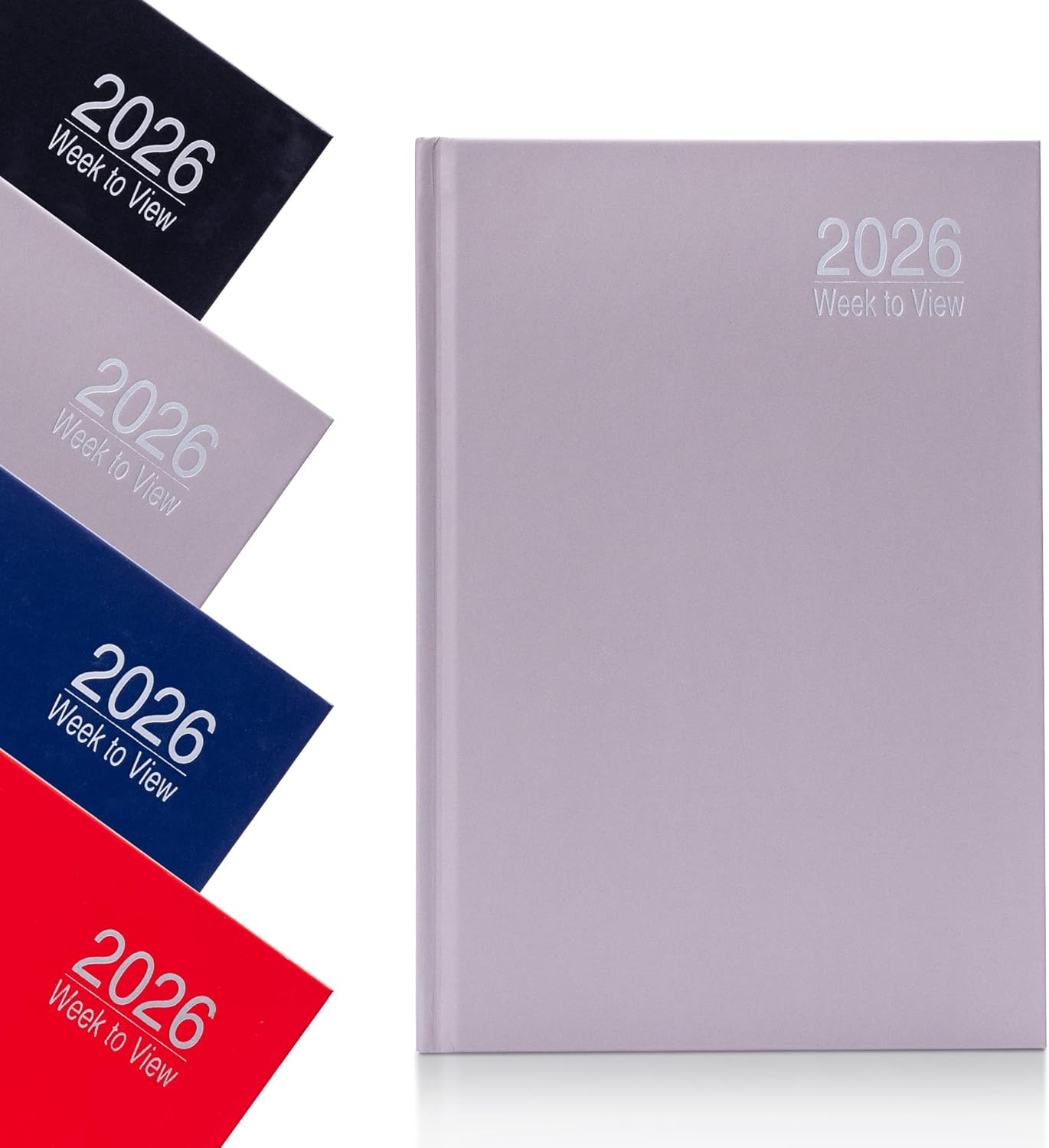 Evelay 2026 A5 Week to View Diary Full Year Planner Organiser Hardback Cover with Times (Black)