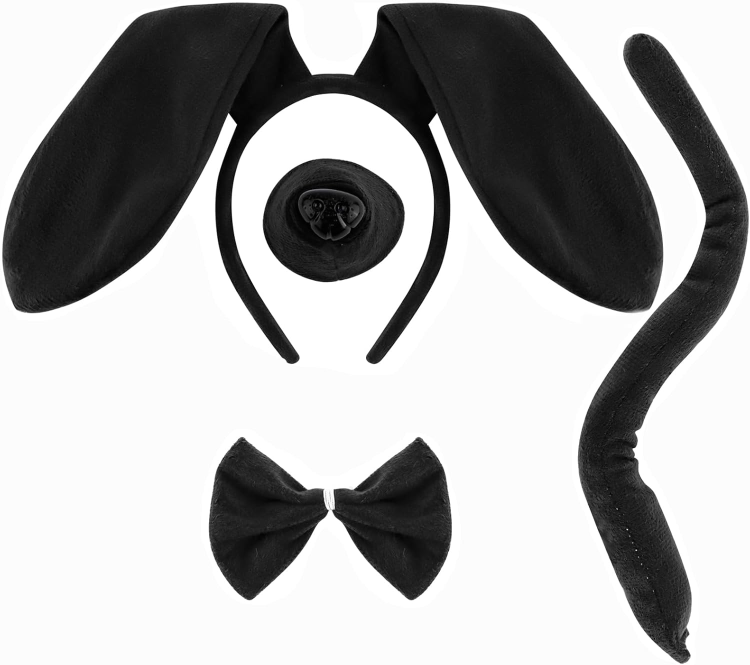 Hapdoo Dachshund Dog Costume Set Kids, Dog Ears Headband Tail Bow Tie Nose Dachshund Gifts, Puppy Animal Ears Costumes Party Accessories for Women Girls image number 2