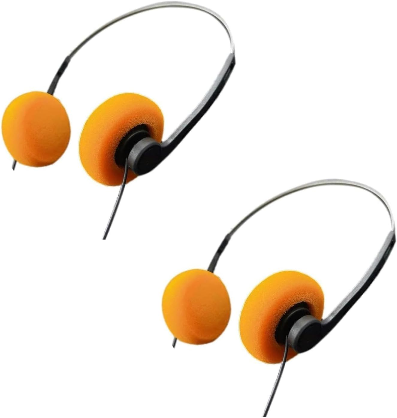 Risprsulen 2Pcs Orange Retro Over-Ear Headphone,Vintage Feelings Underwire Headphone,Hi-Fi Stereo Earphone Headset, Retro Lightweight Earphones for Most Mobile Phones Playback Pevices Headphones image number 6