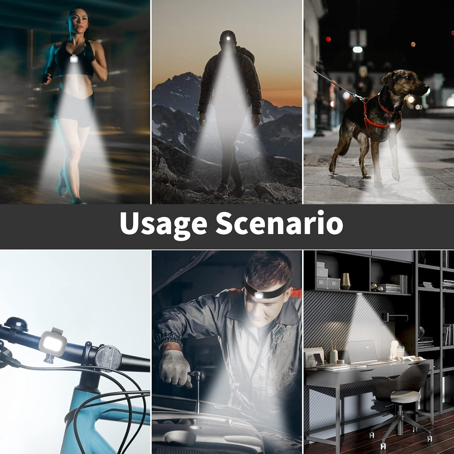 Magnetic LED Running Lights, for Night Running, Mountain Climbing, Cycling, Camping, Dog Walking, Maintenance, Outdoor Sports and Home/Work Lighting image number 1