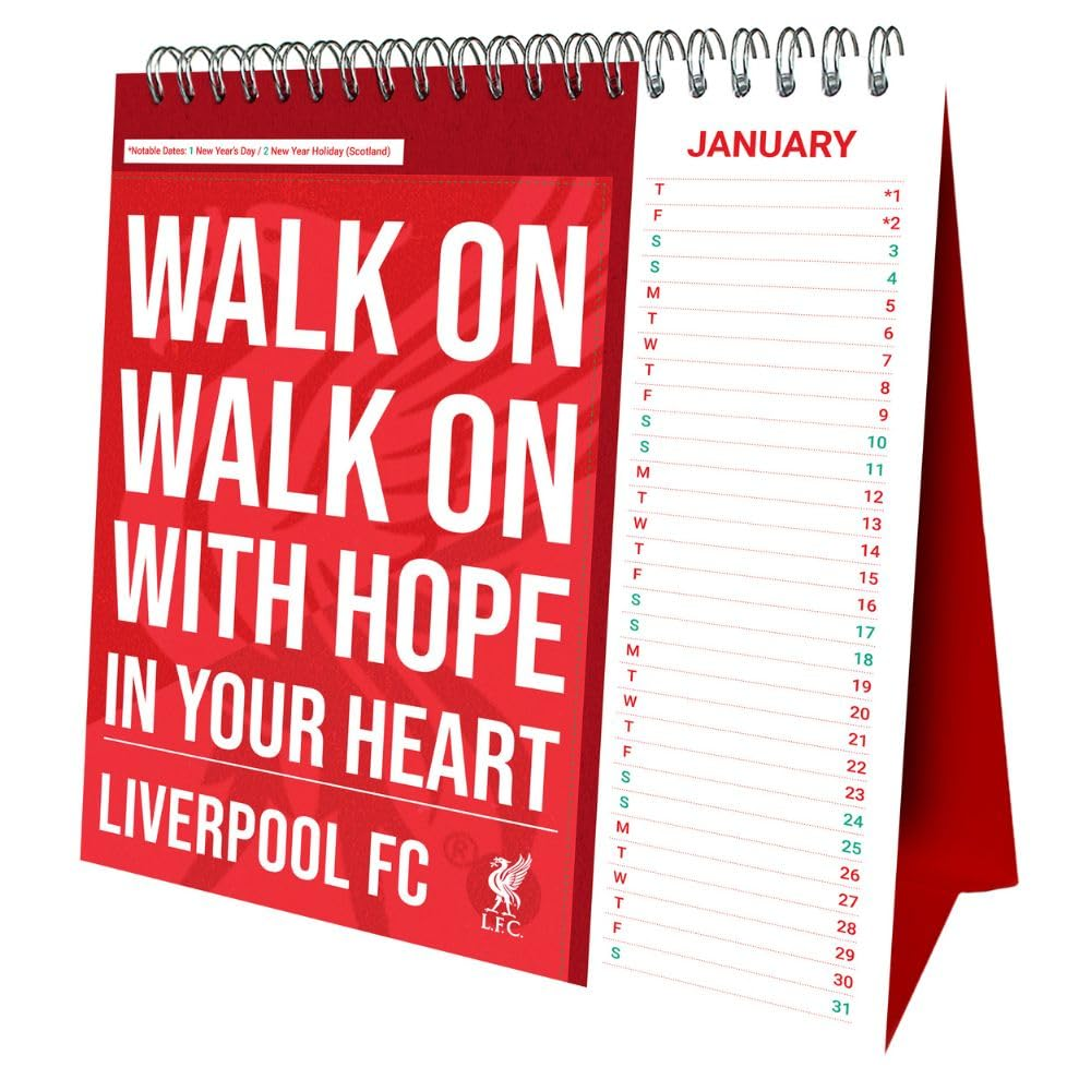 LIVERPOOL FC 2026 POSTCARD DESK EASEL CALENDAR image number 5