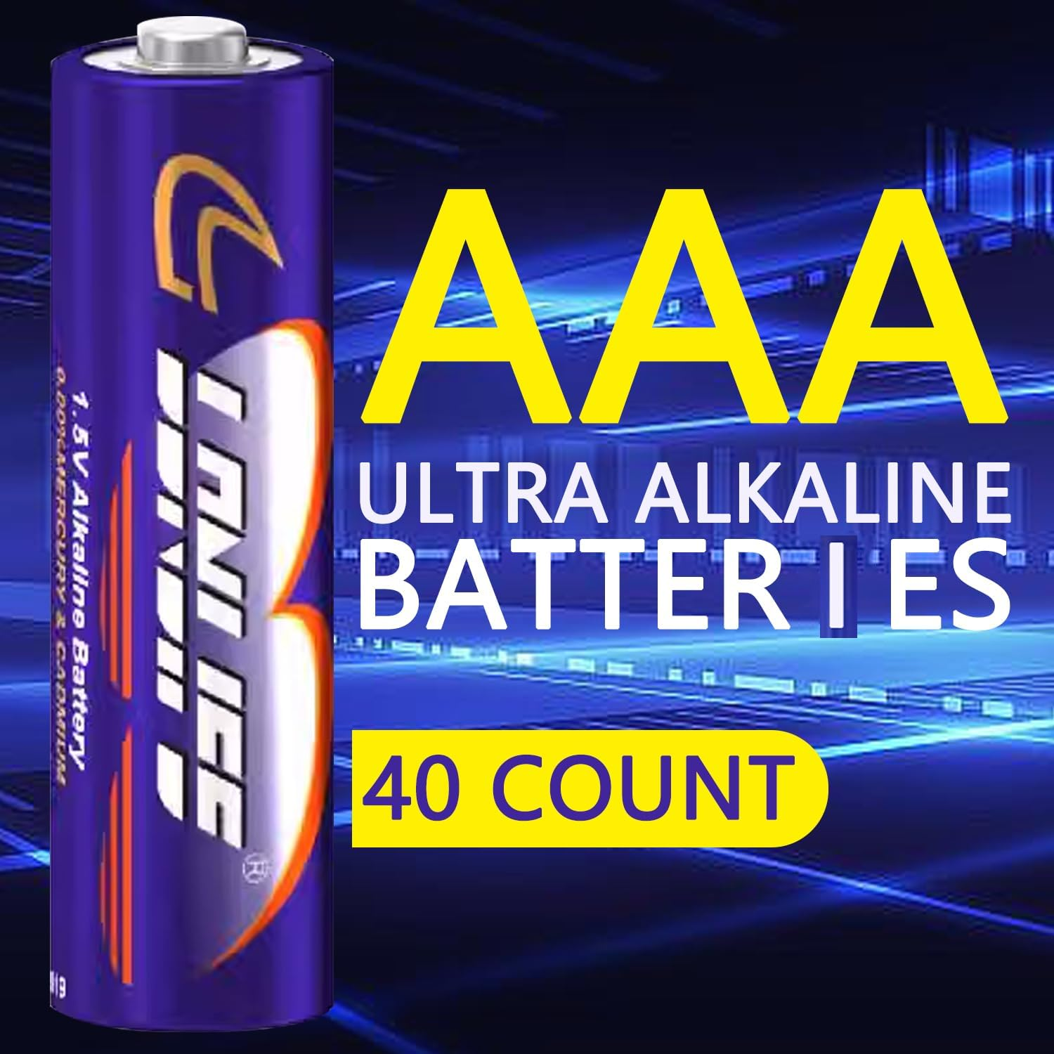 40-Count Triple AAA Batteries, 1.5V Alkaline Triple a Batteries Ultra Long Lasting Alkaline Battery, image number 4