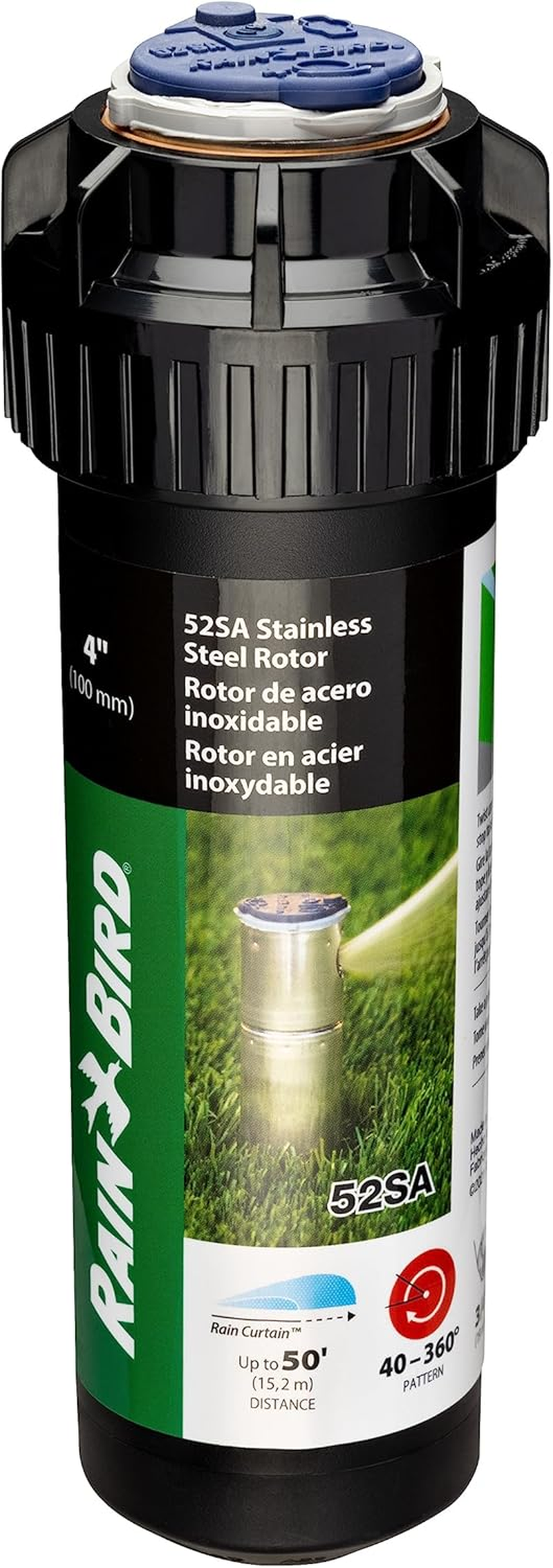 Rain Bird 52SA Simple Adjust Stainless-Steel Gear Drive Rotor, Adjustable 40&deg; - 360&deg; Pattern, 25' - 50' Spray Distance image number 4