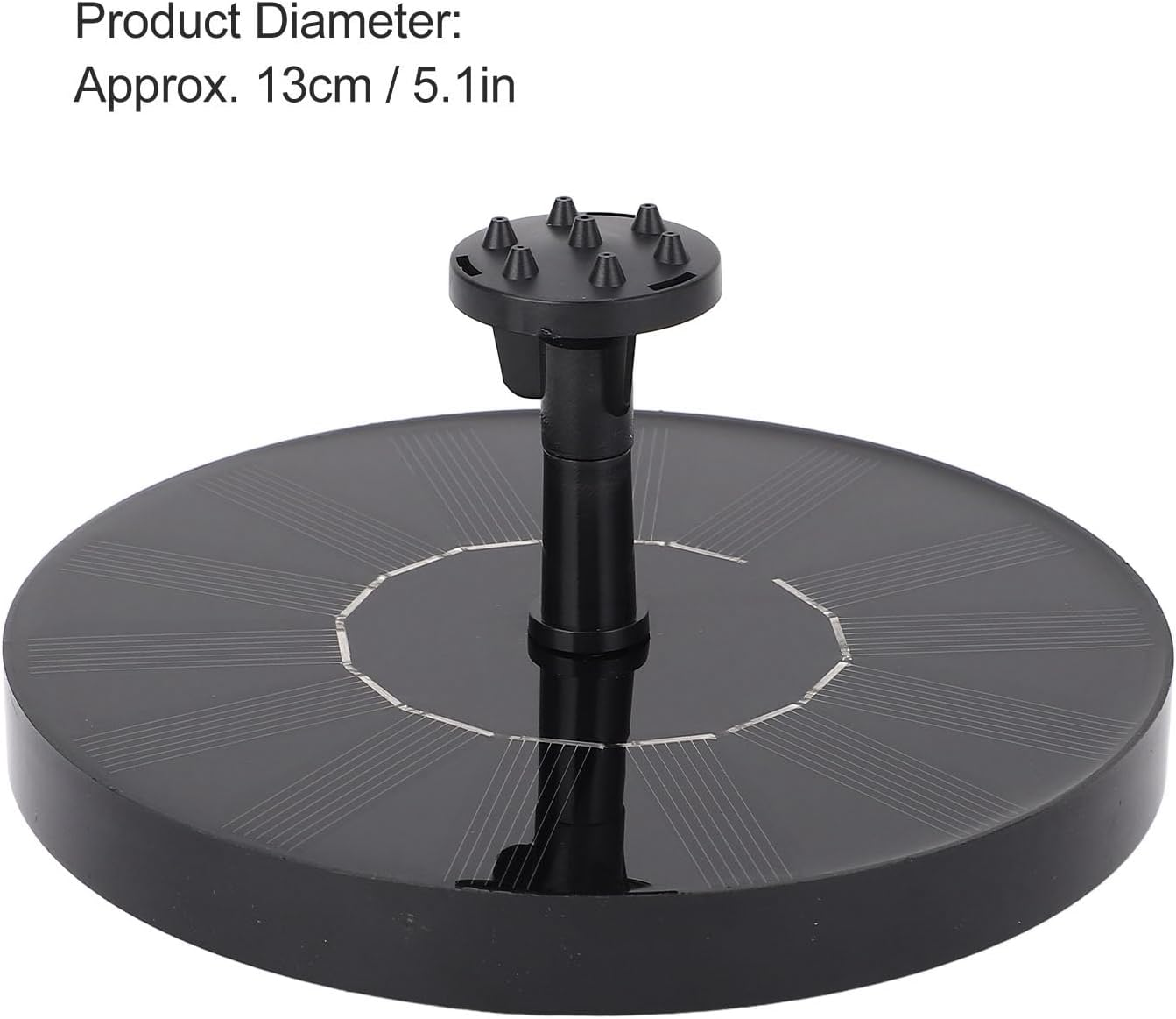 Jiawu Solar Bird Bath Fountain Pump, Small Solar Fountains with 4 Nozzles, Low Noise Waterproof Floating Powered for Bird Bath, Garden, Pool, Pond, Fish image number 5