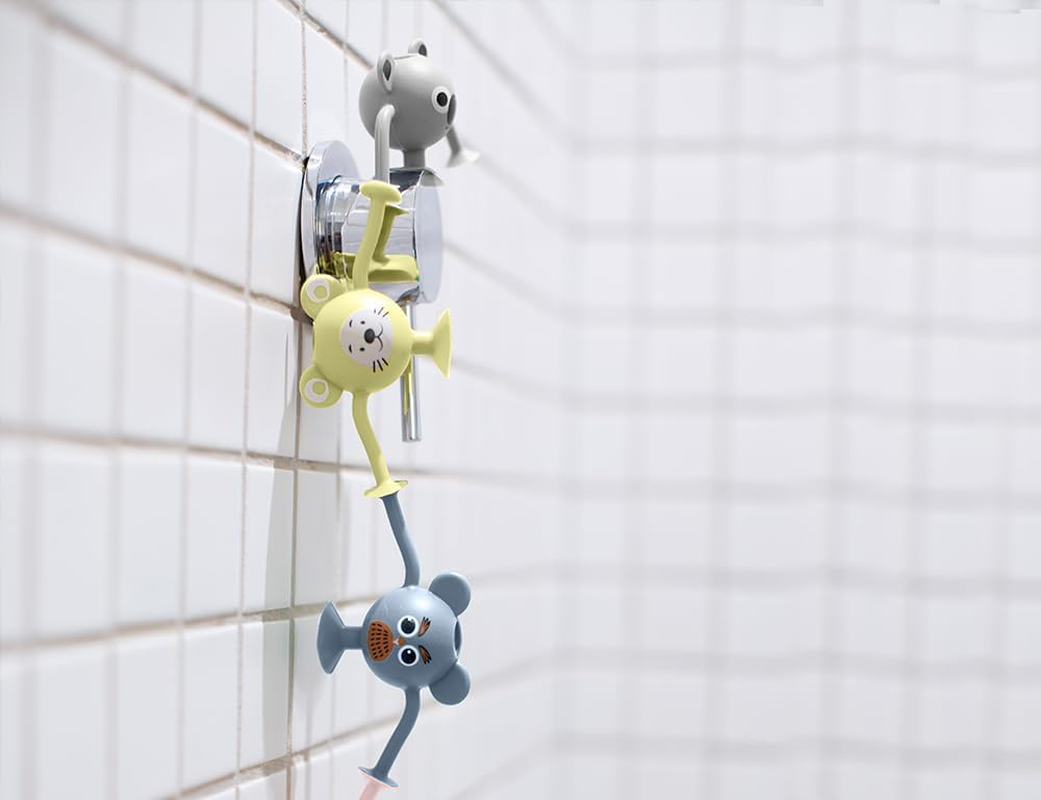 Cherub Baby Silicone Suction Baby, Kids and Toddler Squeeze Bath Toys, BPA Free, Dishwasher Safe, Water Toys for Bathtub &ndash; Entire Zoo Collection - Pastel - Pack of 12 image number 4