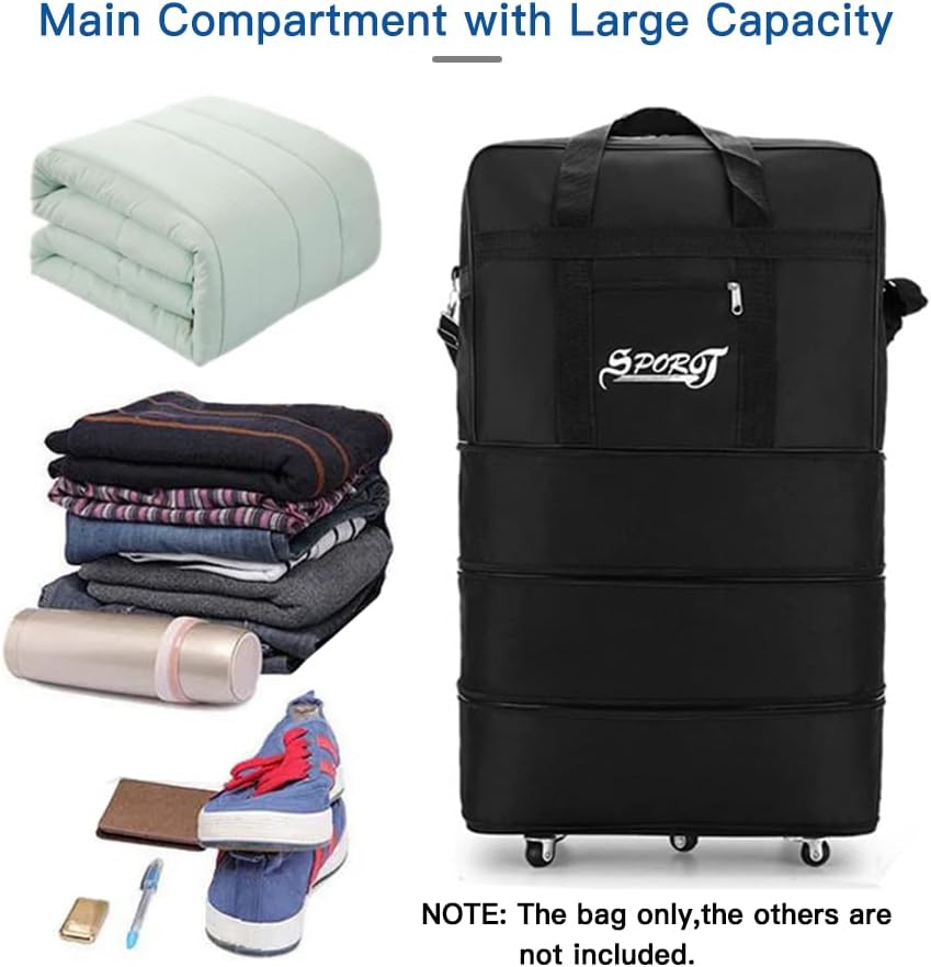 Sazak Expandable Foldable Suitcase Collapsible Rolling Travel Luggage Bag for Men Women image number 1