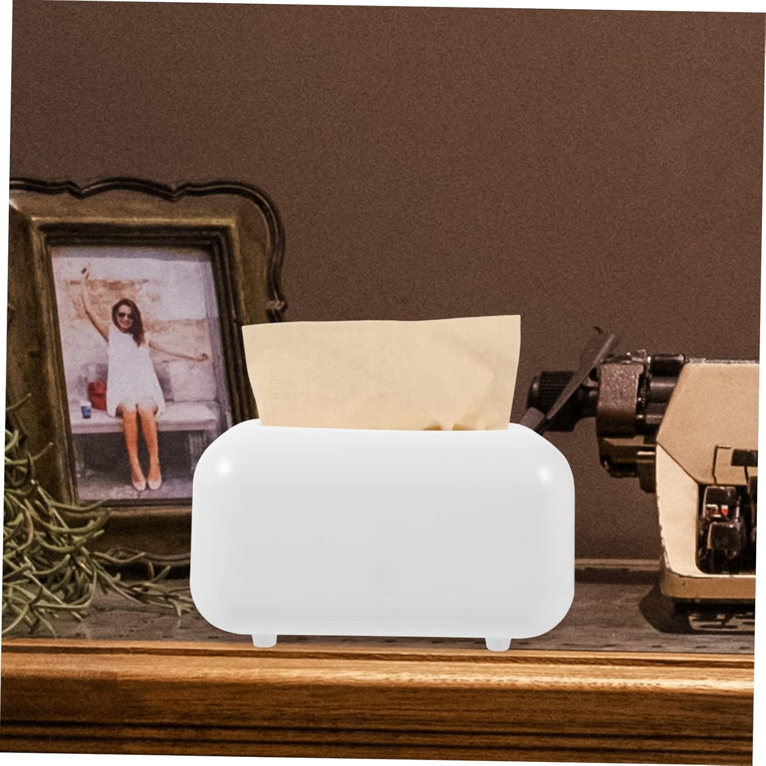Luxshiny Desktop Tissue Holder Tissue Box Cover Refillable Wipes Container Chic Napkin Box Home Storage image number 6