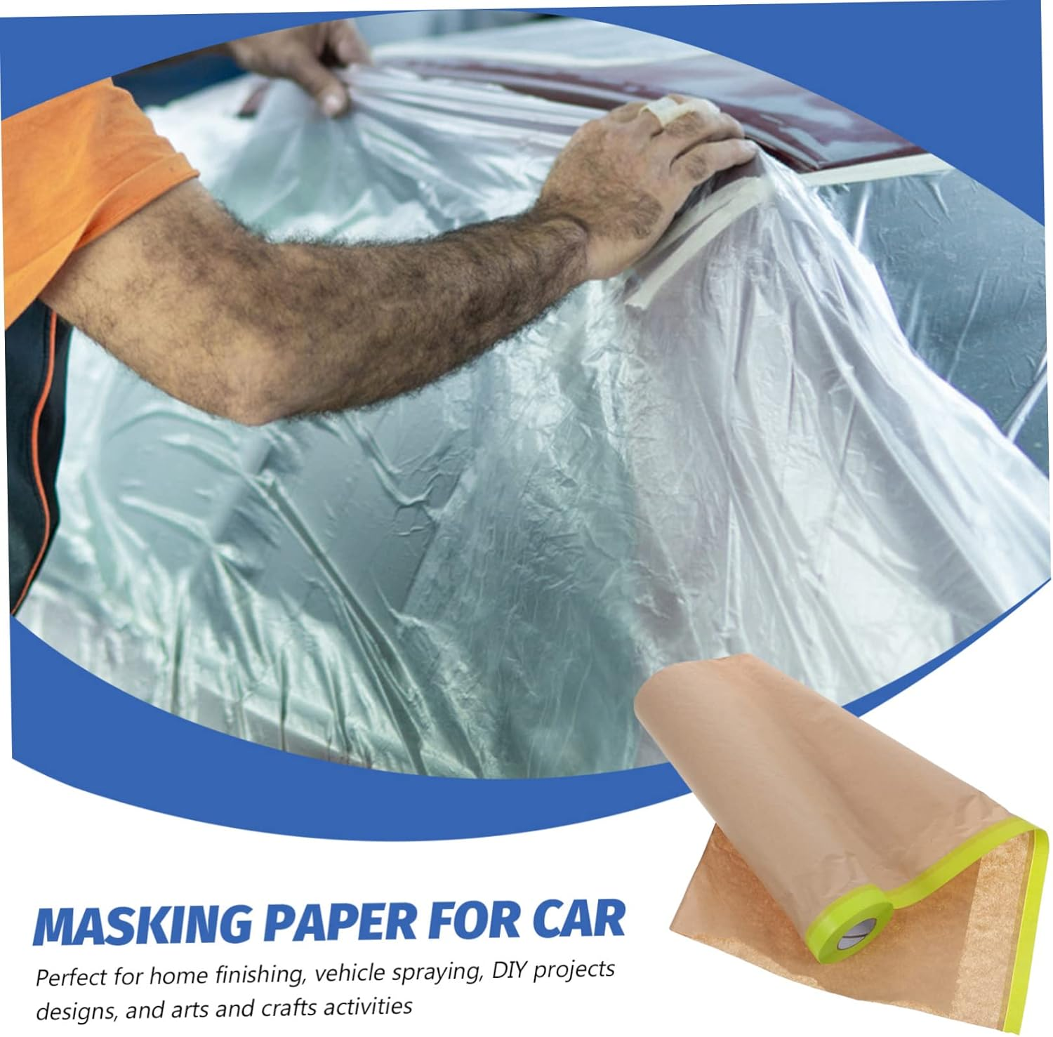 3Rolls Masking Paper Automotive Painting Masking Film Home Painting Supplies Film image number 6
