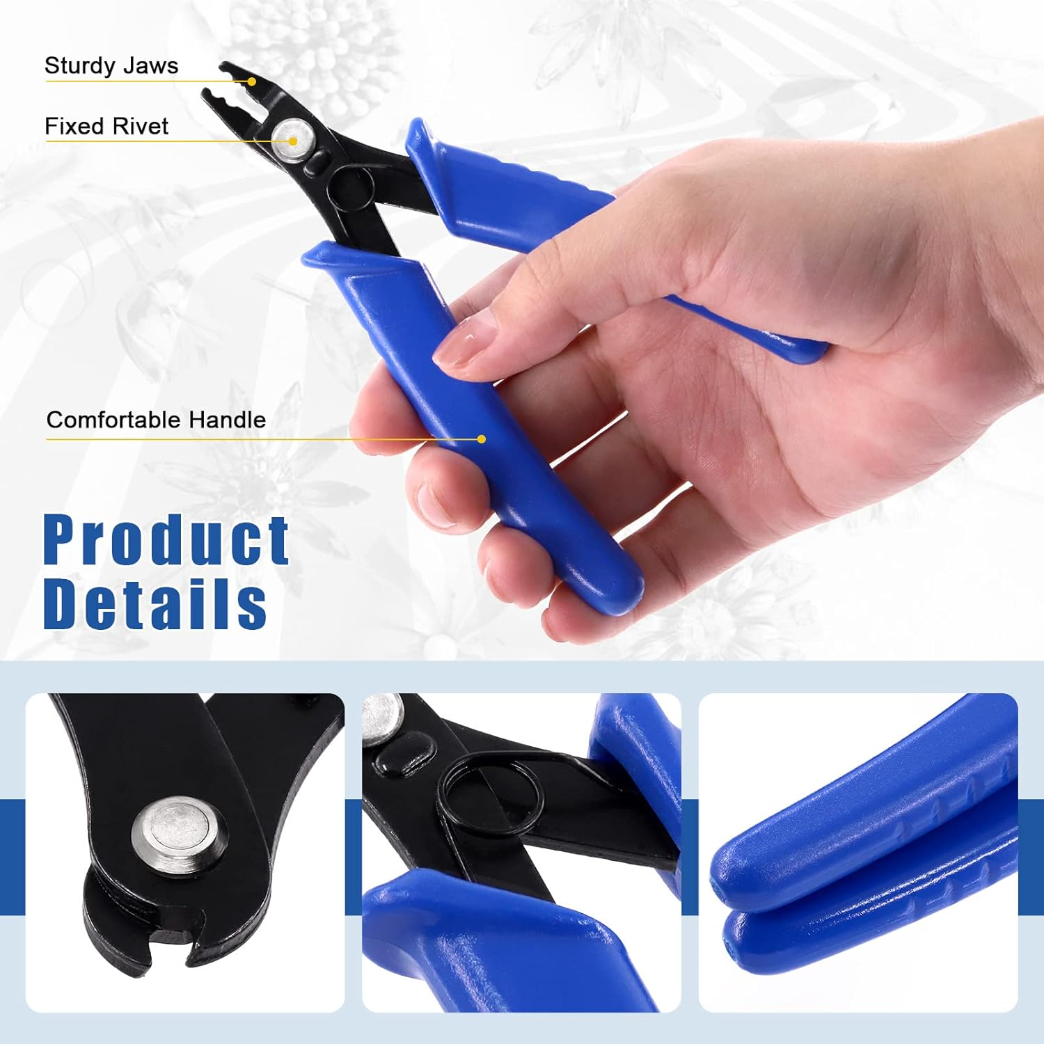 Glarks 5Pcs Jewelry Pliers Tool Set Including Split Ring Pliers Jewelry Bead Crimping Pliers Jewelry Wire Cutter and Memory Wire Cutting Pliers for Jewelry Bead Repairing Making Supplies image number 3