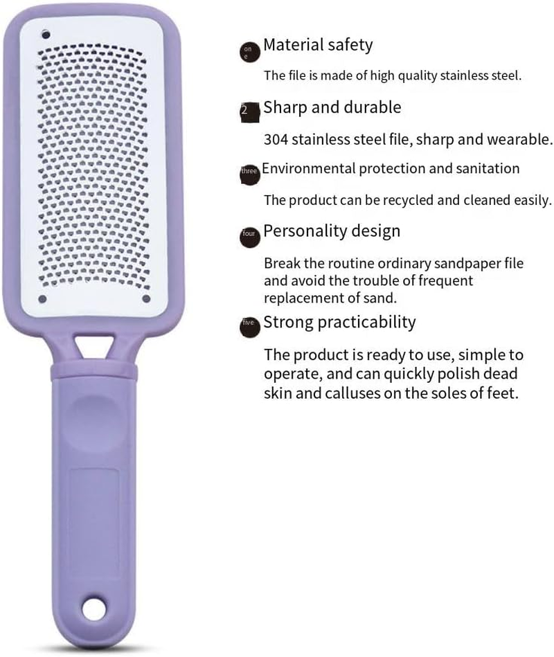 Colossal Foot File - the Original Stainless-Steel Foot Scraper, Dead Skin/Callus Remover for Feet, Foot Scrubber, Pedicure Tools for Salon-Quality Foot Care (Red and Black, One Size) image number 4