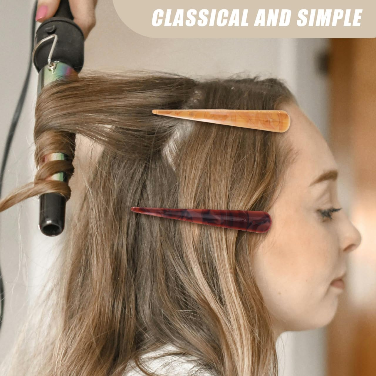 6Pcs Hair Clips Strong Feather Hair Clip Acrylic Hair Clips (Assorted Colour 2) image number 3