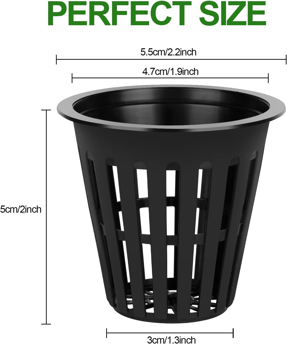 HXSEMAYIG 100PCS 2 Inch Net Pots,Hydroponics Cup, Net Cups for Indoor or Outdoor Growing image number 5