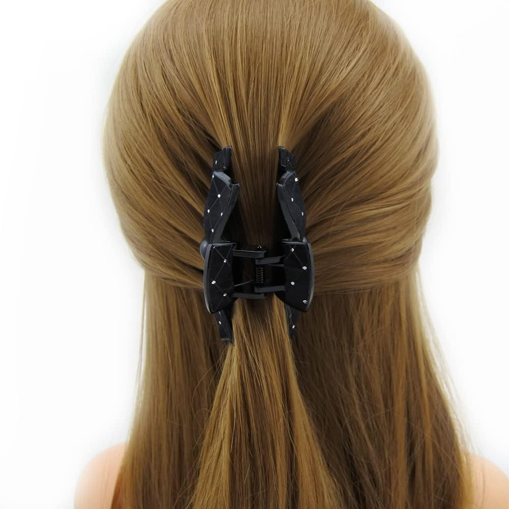Meilliwish Noble Beautiful Lady Hair Claw Clip(D91)(Allblack) - Black image number 3