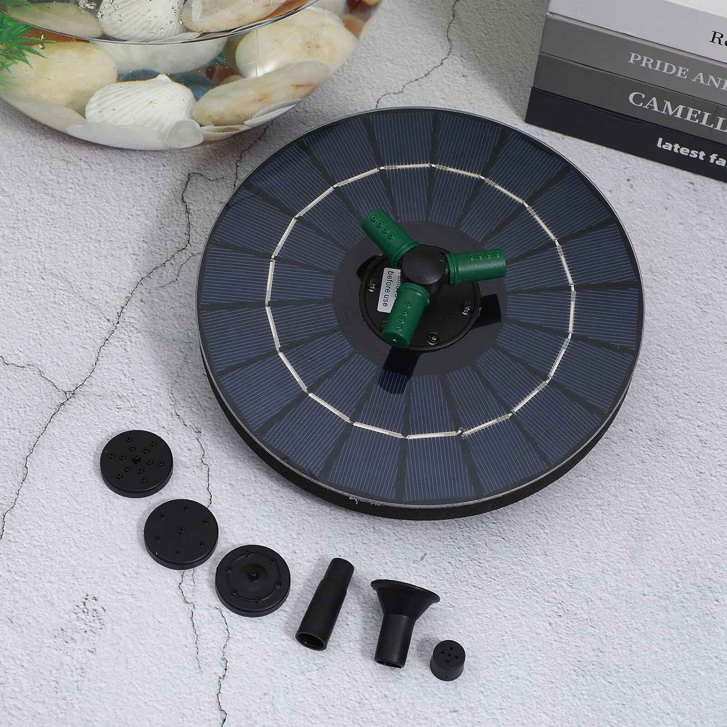 TEHAUX Solar Fountain Pump with RGB Color Lights Floating Solar-Powered Water Pump for Bird Baths Garden Water Features Outdoor Decor with Auto Shutoff Safety image number 4