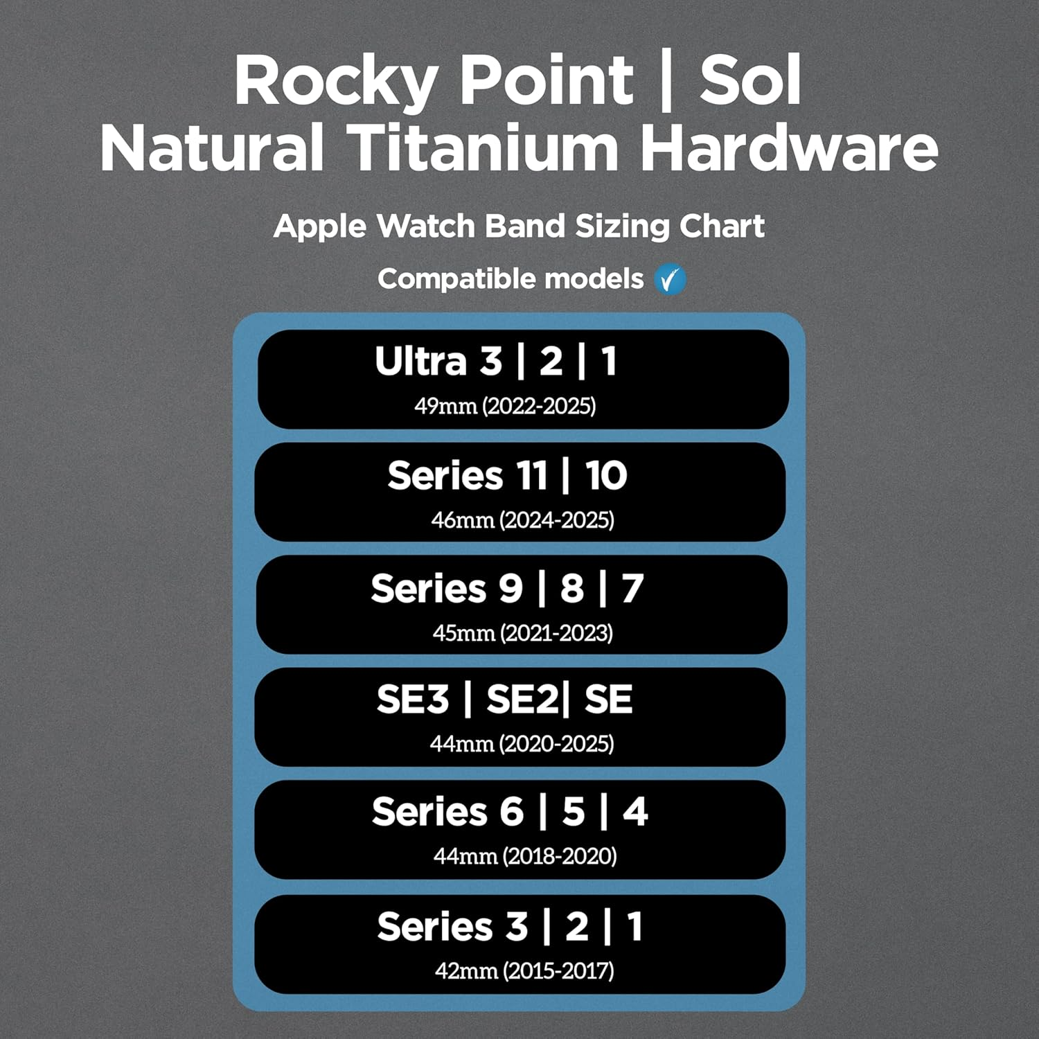 NOMAD Apple Watch Sport Band Rocky Point Apple Watch Band with Titanium Hardware, Adventurous Rugged Apple Watch Band for Men and Women - Apple Watch Ultra Band - Atlantic/Black Hardware image number 5