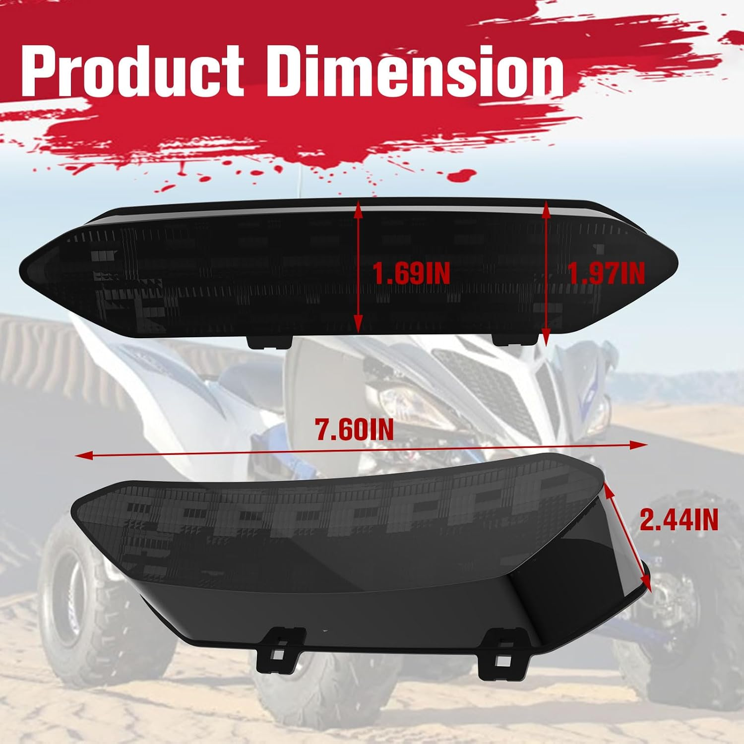 XUTVOTOR Taillight for Yamaha Raptor, LED Smoked Black Tail Light Brake Light for Yamaha Raptor 700R 700 2006-2018 / YFZ450R YFZ450X YFZ 450R 450X 450 R X 2009-2018 Accessories (1PCS)