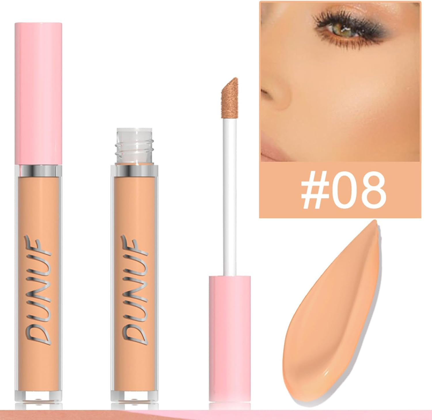 Enmart Liquid Concealer Set, 4 Shades Cream Foundation Concealer, 2.5G Each, Lightweight Makeup, Long Lasting & Full Coverage, Oil-Free, for Dark Circles, Redness & Blemishes, with 4Pcs Makeup Brushes image number 5