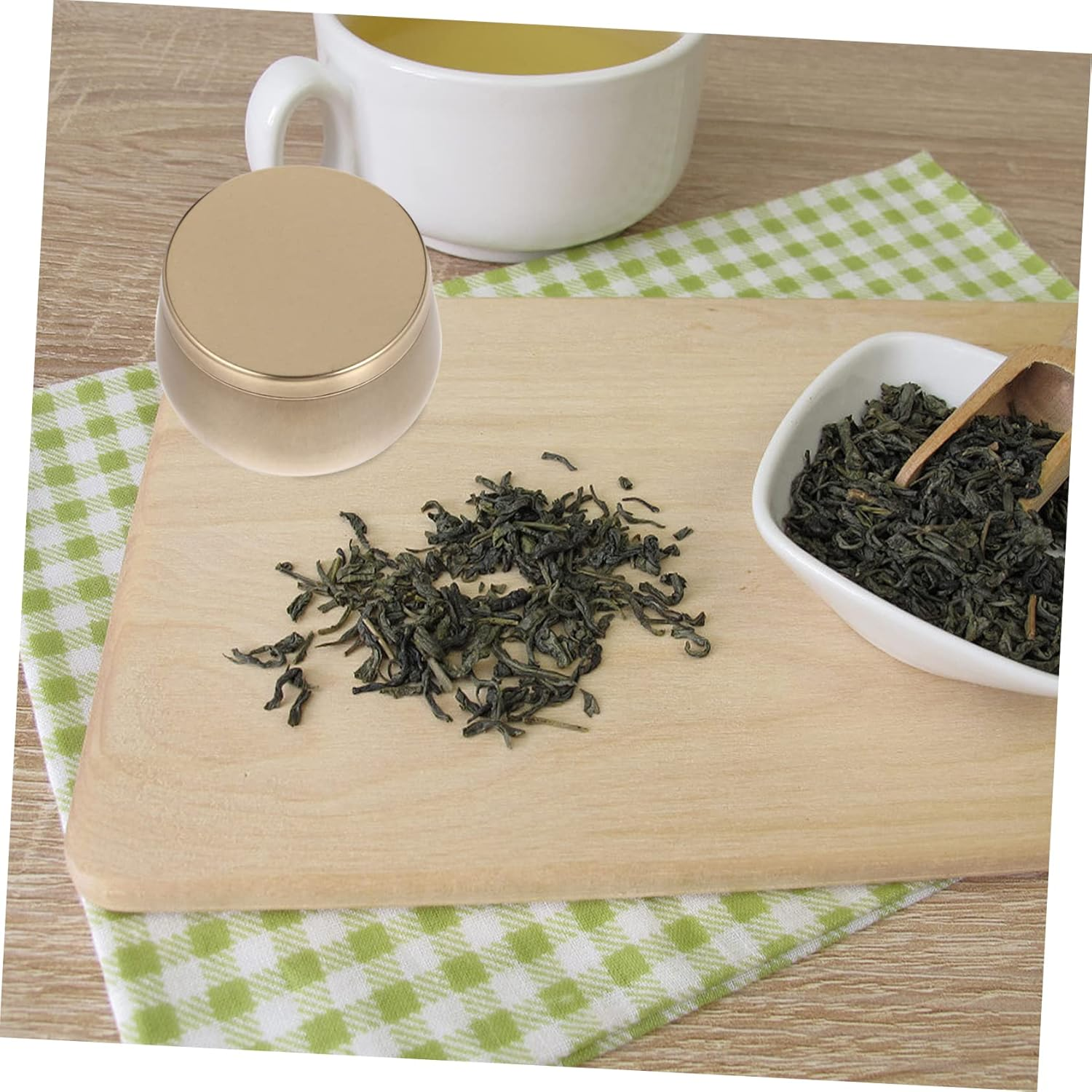 LABRIMP 9Pcs Tinplate Tea Candy Box Storage Jars for Kitchen Home Organization image number 3