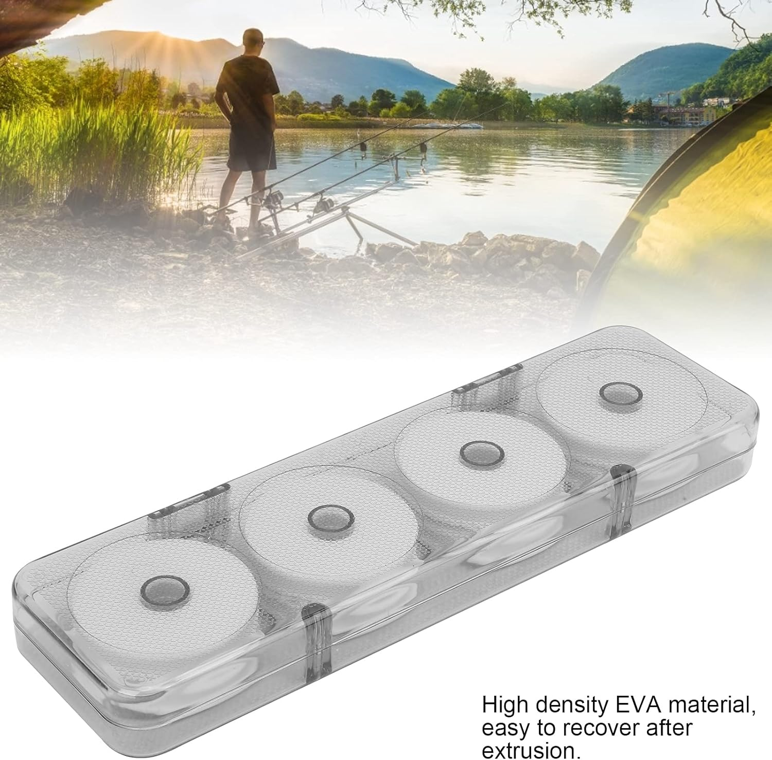 Foam Fishing Line Keeper, EVA Holder 8Pcs Fishing Line Storage Fishing Line Spool Organizer Accessories Plastic Lure Rig for Outdoor Fishing. image number 4