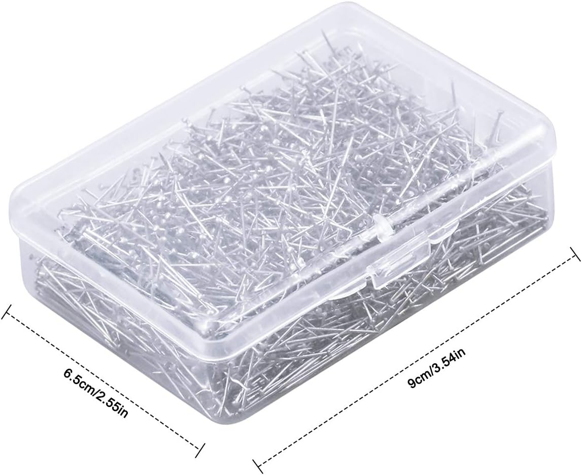 1600 Pieces 26Mm Silver Stainless Steel Straight Silk Pins for Hijab, Dress Making, Quilting, Jewelry & Craft image number 4