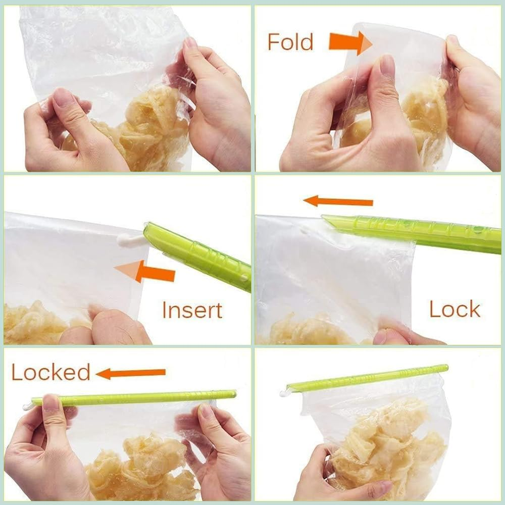 Bag Sealer Sealing Sticks Bag Clips Sealing Clips, 24Pcs Food Bag Sealer Sticks Bag Sealing Clips,Food Storage Sealer Sticks,Bag Sealing Clips Plastic Sealer Clips,Bag Sealer Clips,Bag Sealing Sticks image number 3