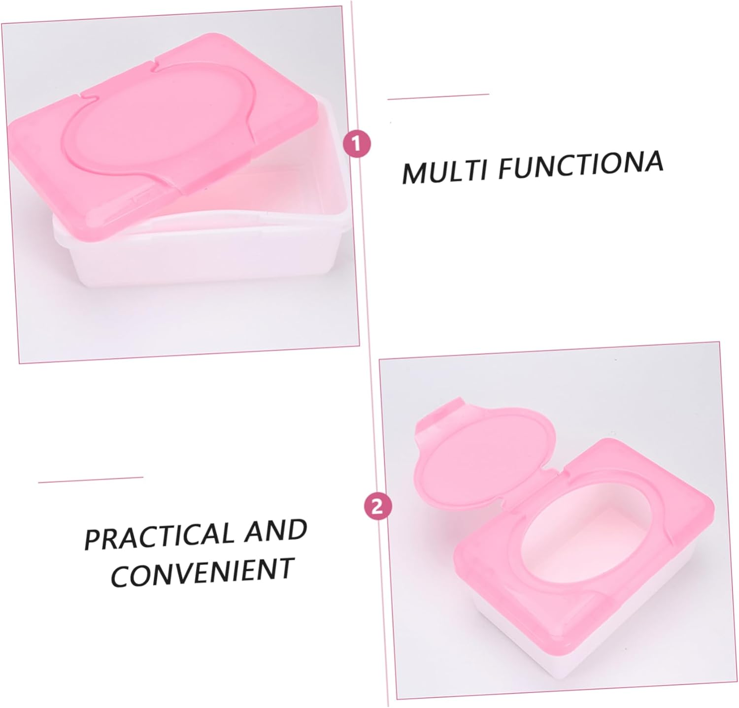 2Pcs Wet Tissue Boxes with Lid Reusable Wet Wipes Container for Home and Rooms Prevents Drying Sturdy Design image number 5