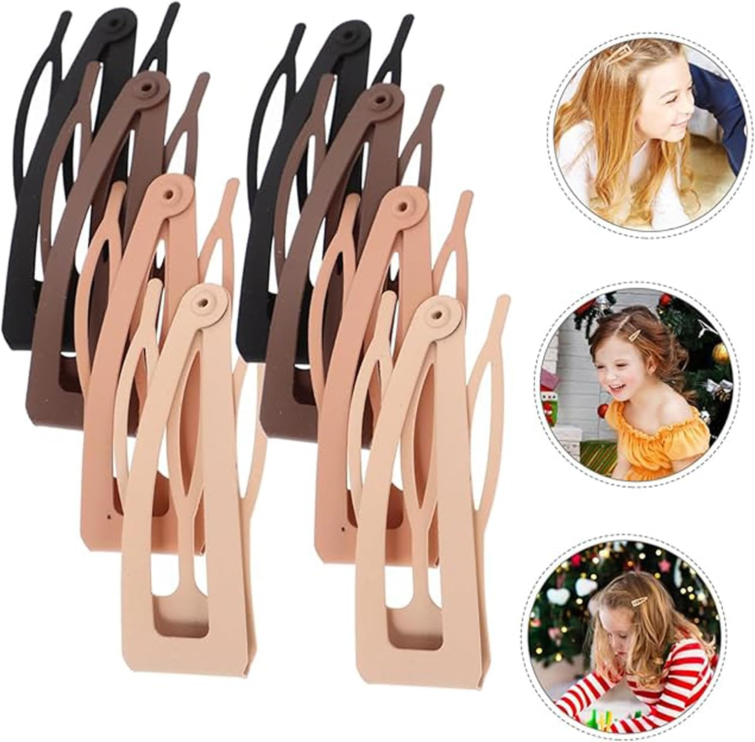 20 Pieces Metal Double Grip Hair Clips by Sightor, Snap Barrettes for Women'S Hair Making, Essential Salon Accessories in Assorted Colors: Silver, Black, Rose Gold, Kc Gold, Coffee image number 1