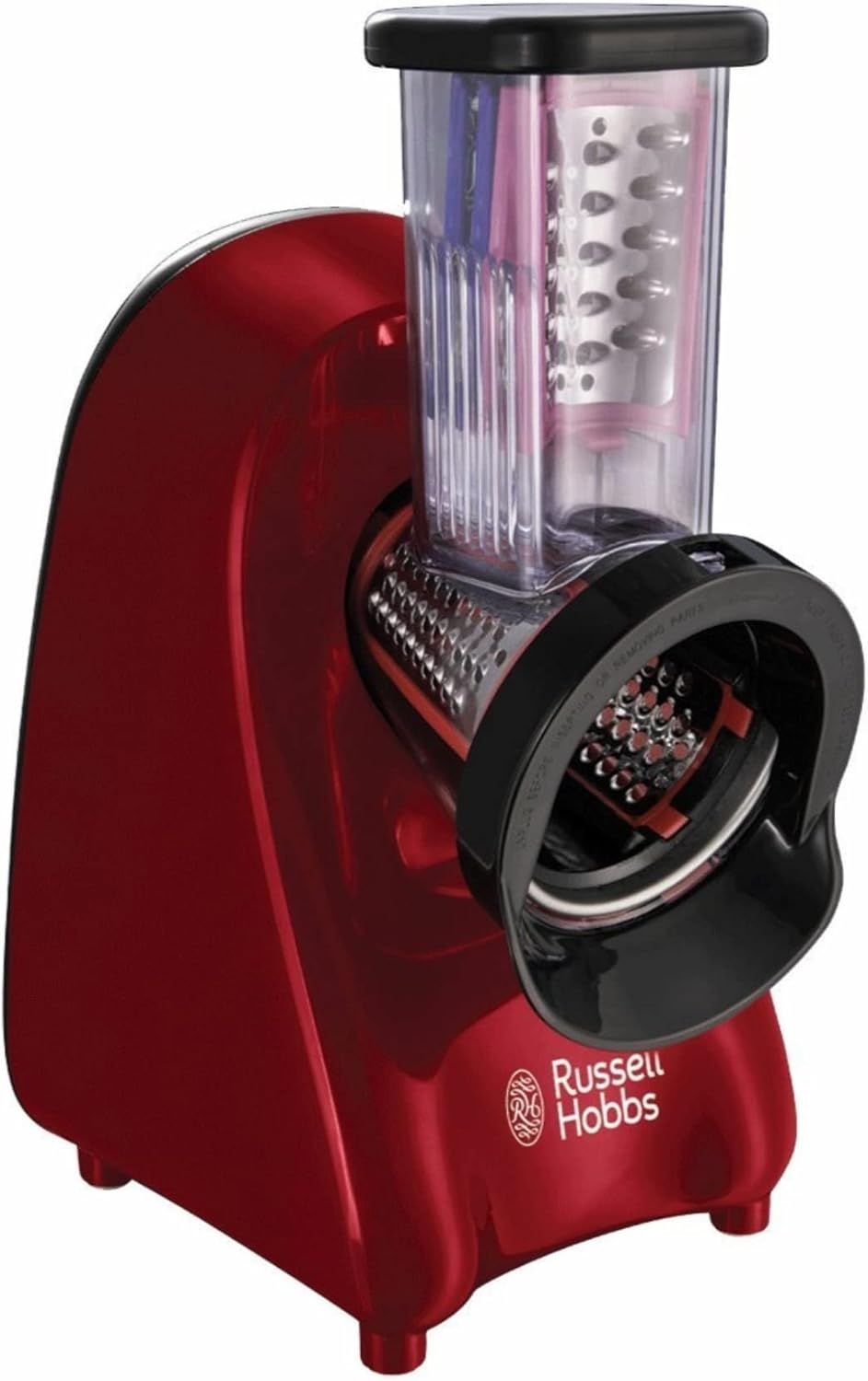 Russell Hobbs Electric Vegetable Cutter [Schnitzel with 3 Graters: Coarse & Fine, Slices] Desire Red (BPA Free & Dishwasher Safe, Grater & Rasp) Chopper & Kitchen Grater 22280-56 image number 6