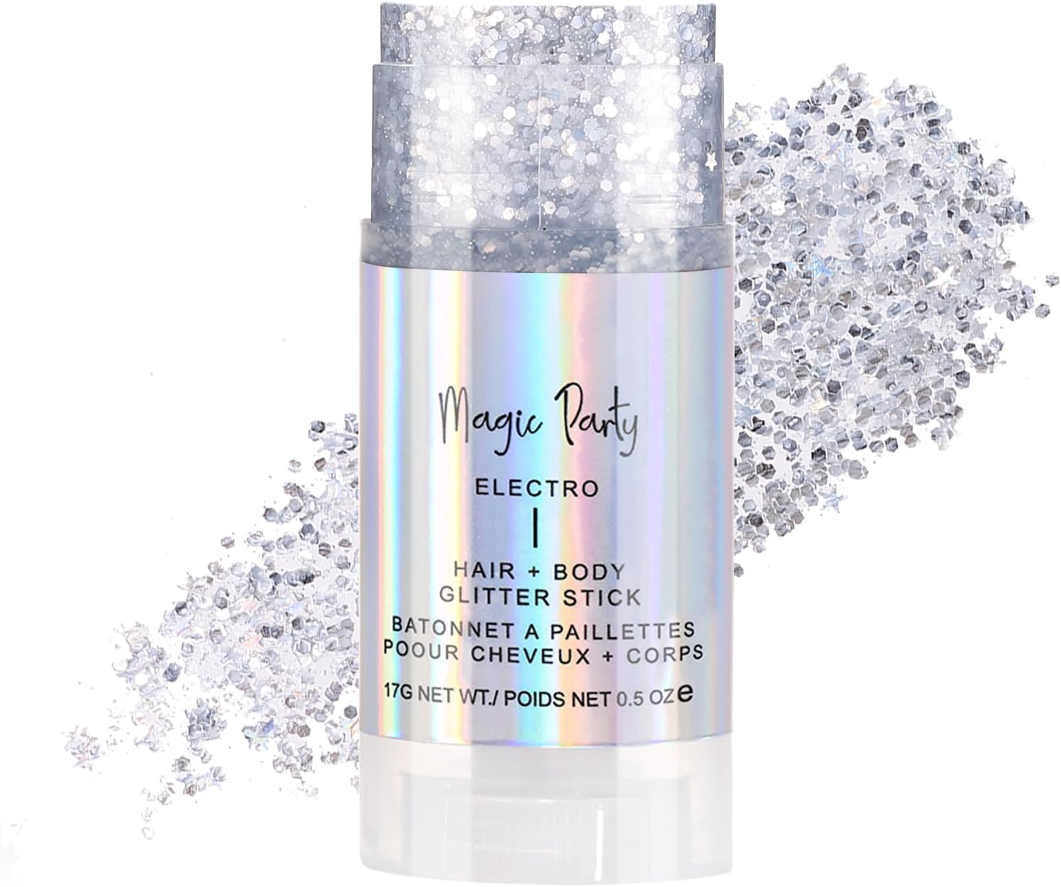 DAGEDA Body Glitter Stick, Mermaid Chunky Sequins Face Paint, Music Festival Concert Accessories Outfits Hair Glitter, Lips Eyeshadow Nails Holographic Cosmetic Halloween Rave Makeup (06 Silver)