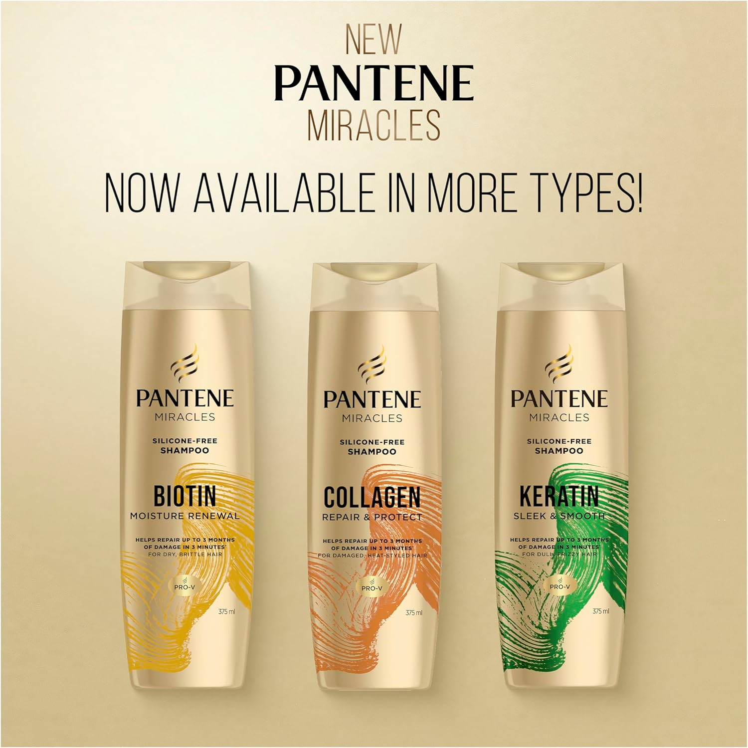 Pantene Miracles Biotin Moisture Renewal Silicone-Free Shampoo 375 Ml (Pack of 2) image number 5