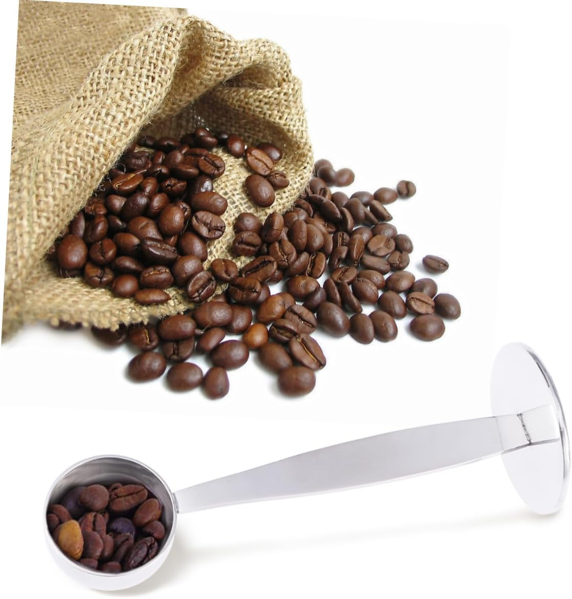 SHOWERORO 10G Espresso Measure Spoon Stainless Steel Tamping Tool 2-In-1 Coffee Scoop Distributor for Ground Tea Cocoa Protein image number 1