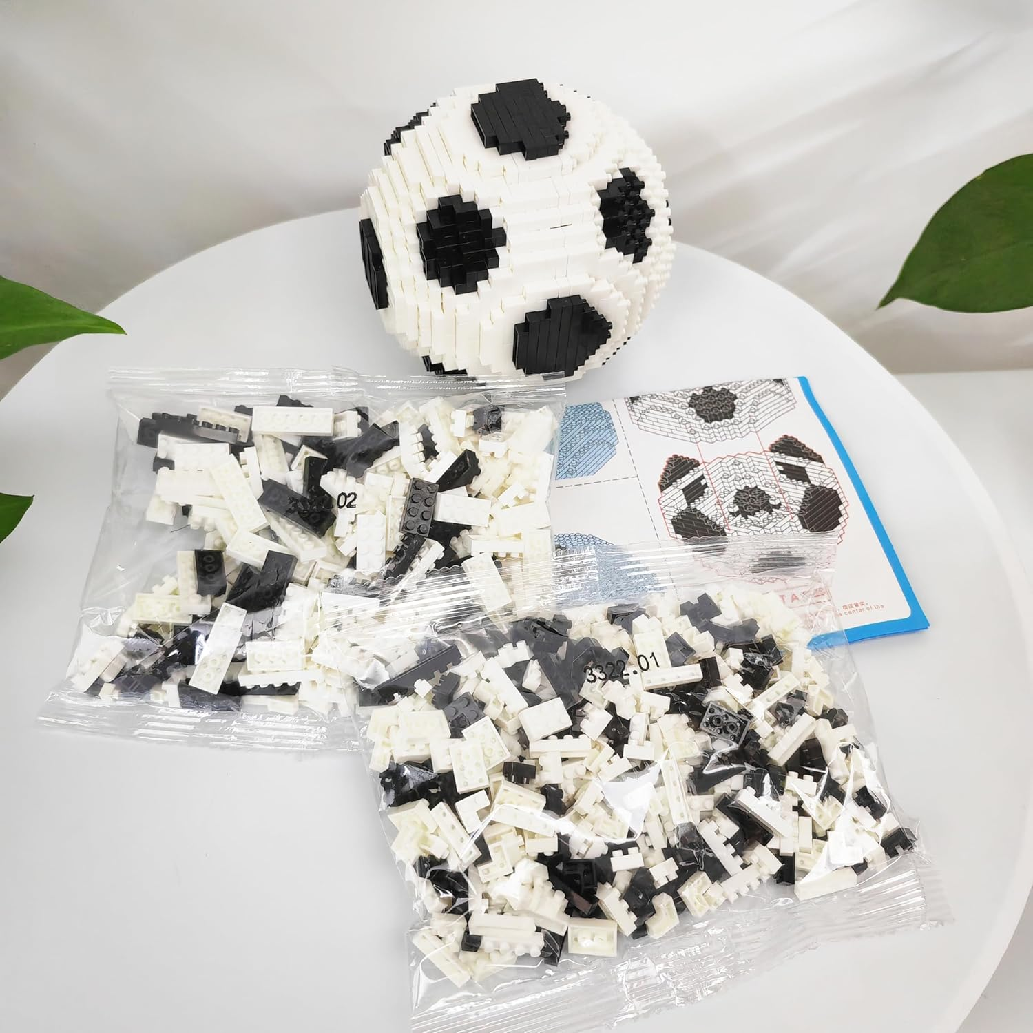 STEM Projects for Kids Ages 8-12,850Pcs Basketball Building Blocks Set,Football Building Blocks Set,Gifts for 8-14 Year Old Teen Boys Girlsdecorations Gift (White & Black Football) - Purple  Yellow Basketball image number 2