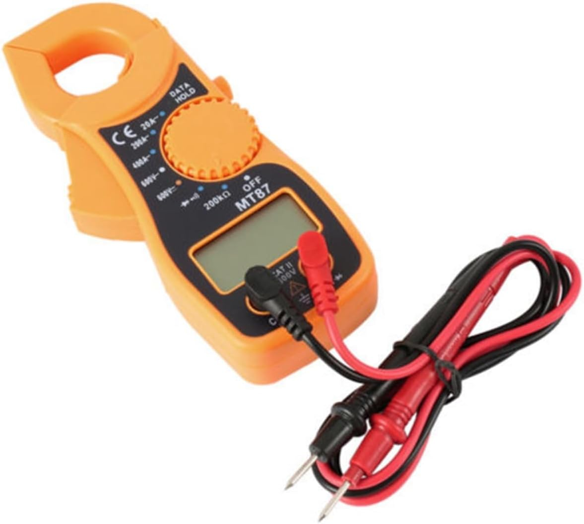 Mt87 Digital Clamp Meter Multimeter with Voltage Current Resistance Measurement Orange Electronic Test Tool for Electrical Maintenance