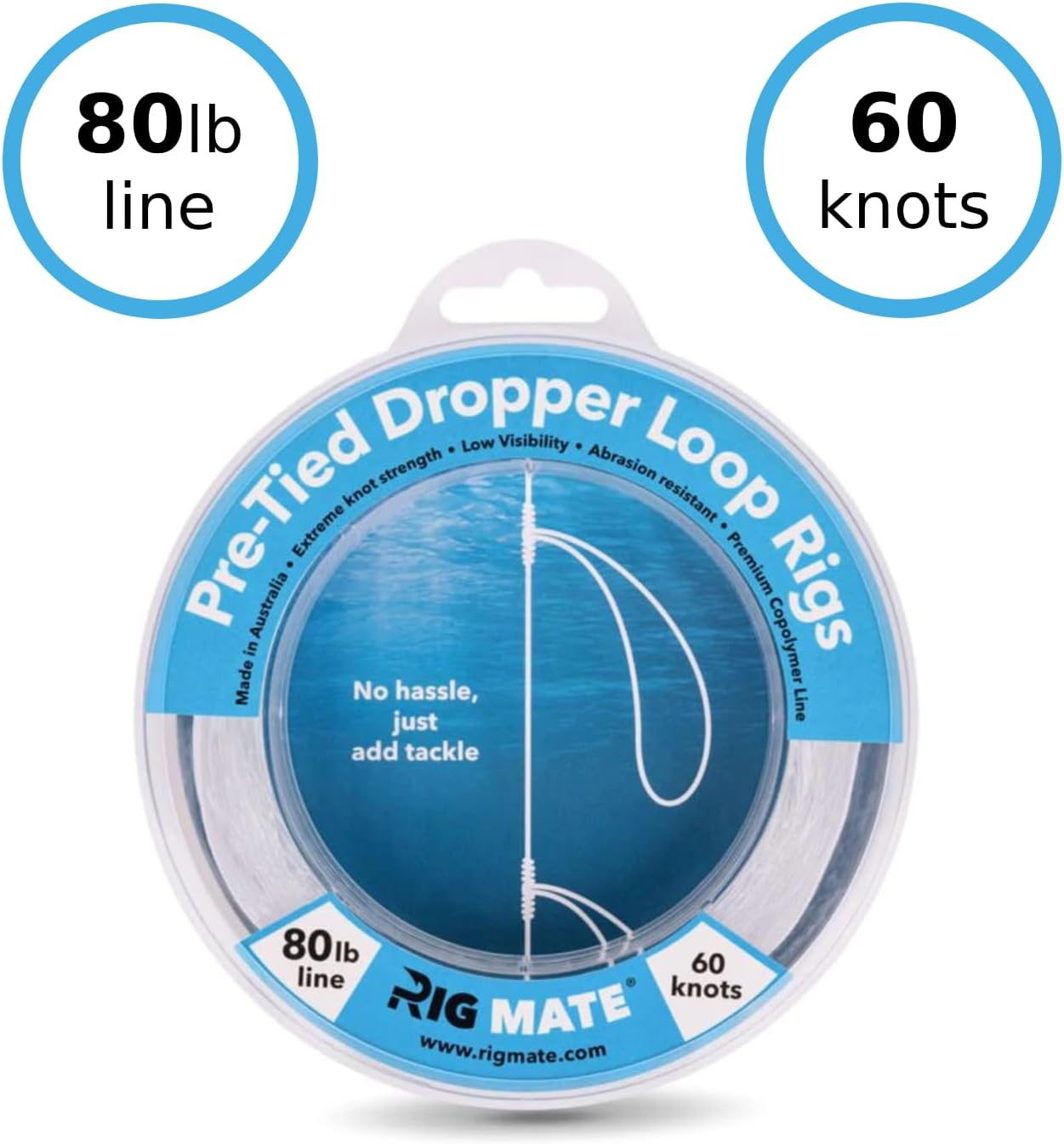 80 Lb Pre-Tied Dropper Loop Rigs. Fishing Line Spool. Loops 18 Inches Apart with 5.5 Inch Loop Size. Perfect for Saltwater & Freshwater Fishing. Perfect for Snapper & Other Bottom Feeding Fish. image number 4
