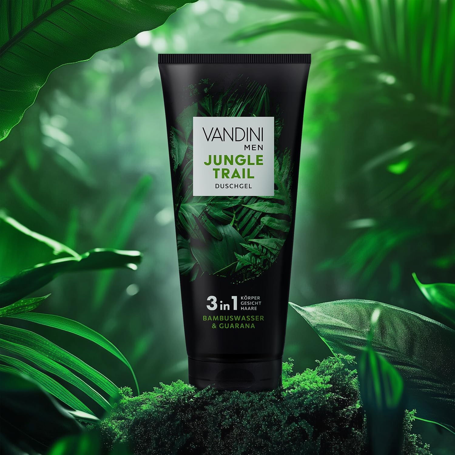 VANDINI MEN JUNGLE TRAIL 3-In-1 Shower Gel for Men, 200 Ml with Bamboo Water & Guarana, 3-In-1 Men'S Shower Gel for All Skin Types, Vegan, Parabens & Silicones, Made in Germany image number 4