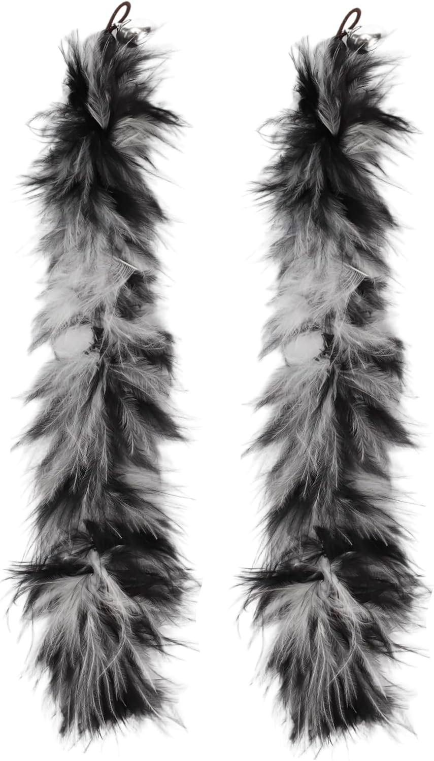 CAPASTEC Pack of 2 Feather Cat Wand Replacement for Pet Interactive, Grey/Black image number 5