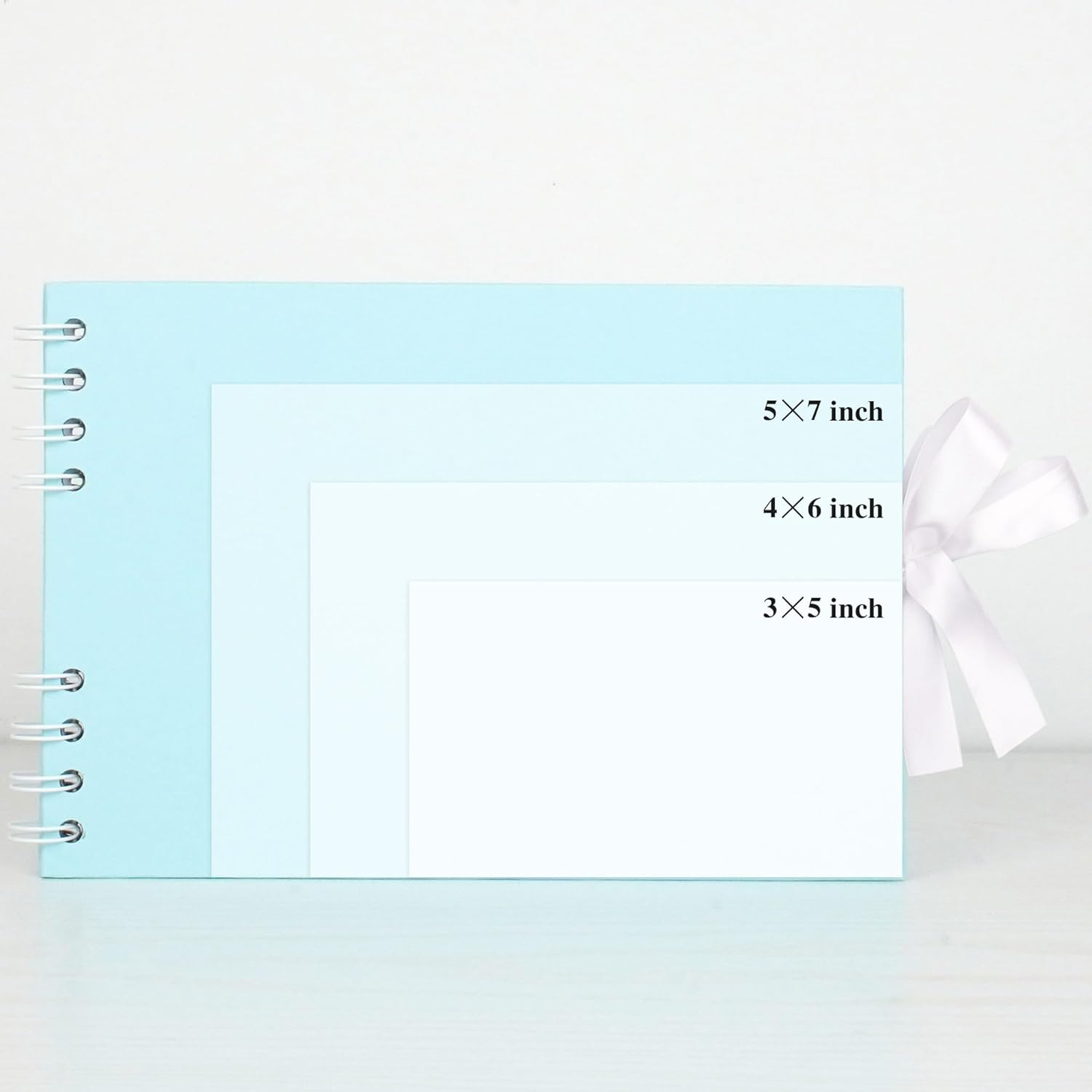 Scrapbook Album Photo Book with 20 Sheets White Pages 8.5X6 Inch Scrapbooking with Corner Stickers for Wedding Baby Shower Birthday Travelling, Blue