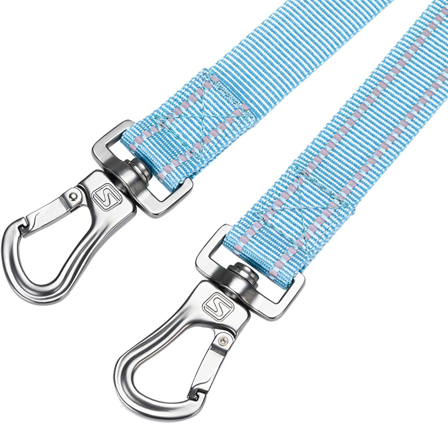 EXCELLENT ELITE SPANKER Reflective Dual Dog Leash Double Dog Leash 5FT Multiple Dog Leash with Padded Handle for Two Dogs Walking Training(Light Blue) image number 7