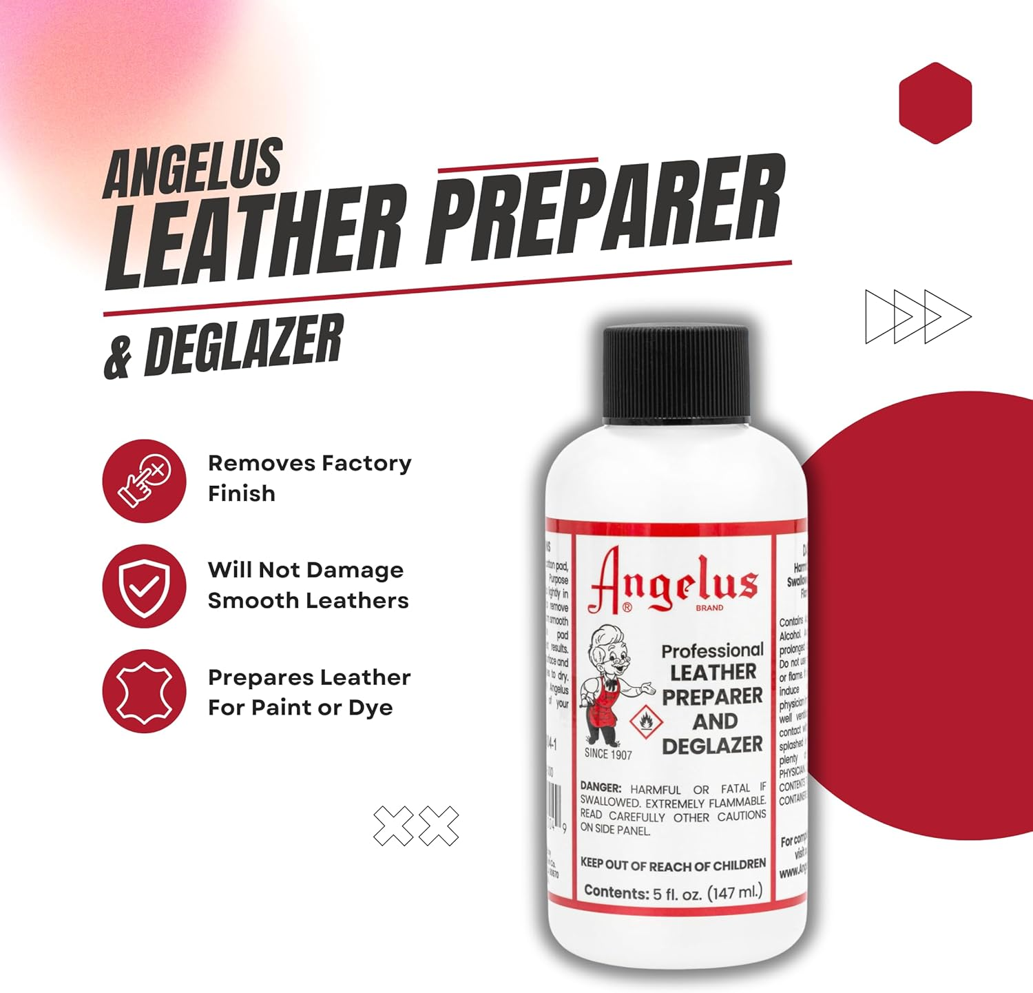 Angelus Leather Preparer & Deglazer 5 Oz image number 3