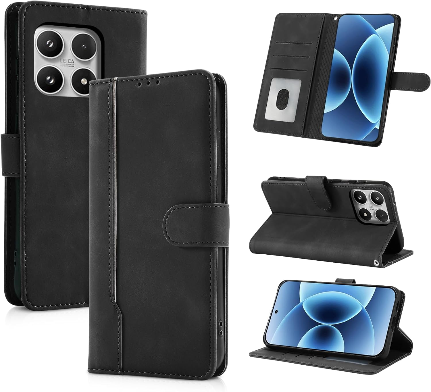 Aswant Wallet Case for Samsung Galaxy A56 5G Premium Leather Flip Protective Cover Magnetic Case with Stand Function (Blue)