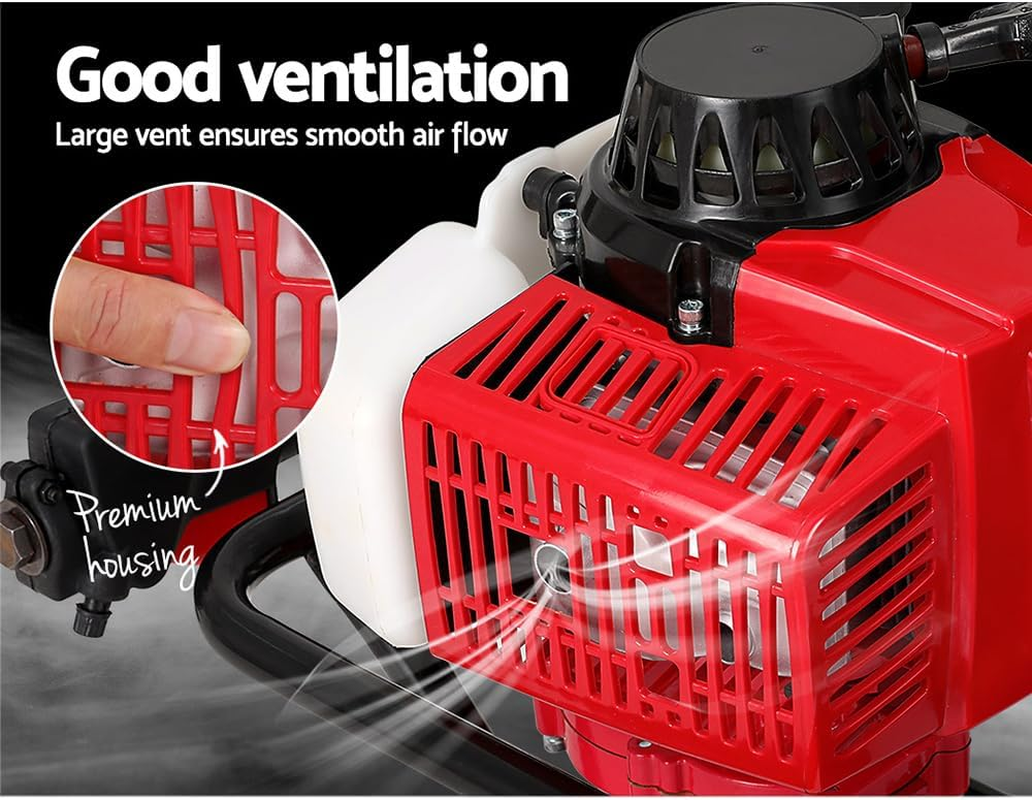 Giantz Post Hole Digger 63Cc Electric Garden Auger Ground Drill Bit Set Power Tools Hand Tool Gardening Accessories Gifts for Seedlings, Flowers Plant Fence Extension, 180Cm Depth and 300Mm Diameter image number 2