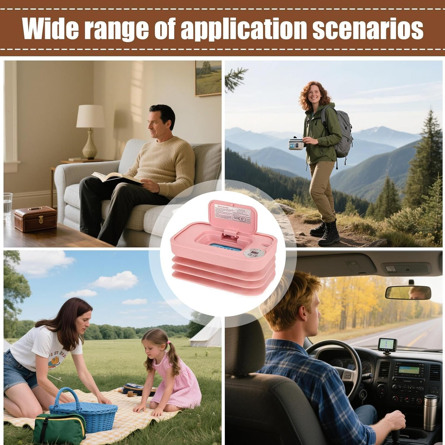 Cordless Wipe Warmer | Foldable Wipe Warmer Dispenser for Home,3 Modes Baby Supplies for Road Trips Business Trips Traveling Car image number 4