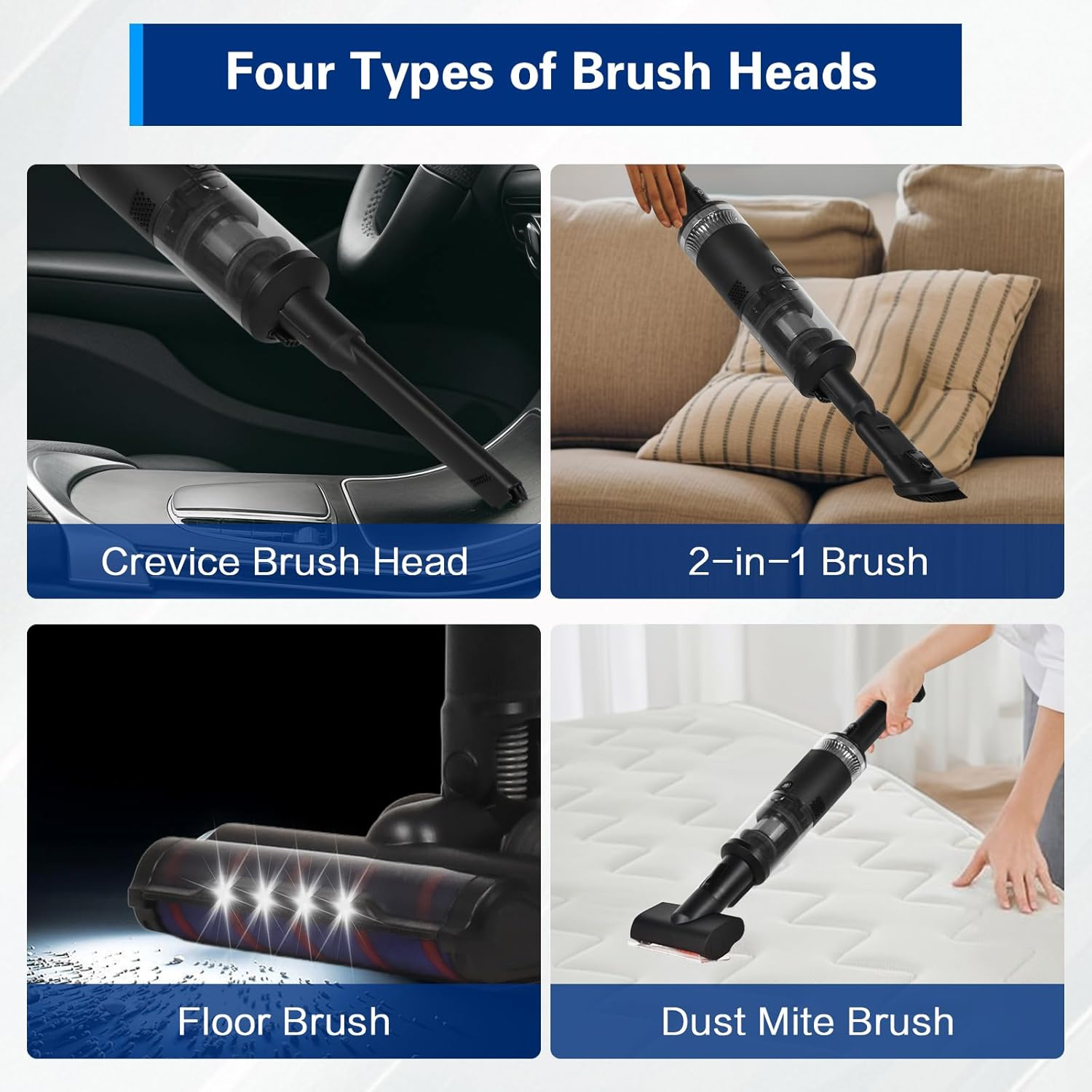 ADVWIN Wet Dry Vacuum Cleaner, 180&deg; Lie-Flat Cordless Smart Vacuum Mop with 70℃ Hot-Air Drying, Self-Cleaning for Hard Floor Sticky Messes and Pet Hair, Lightweight Handheld Vacuum with 2 Batteries image number 4