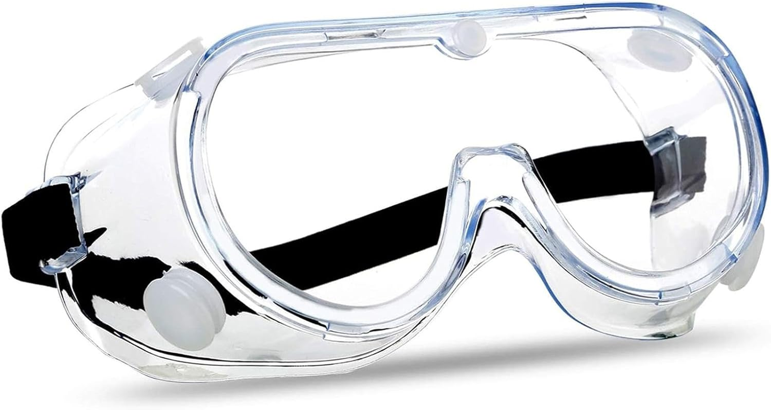 Anti-Fog Protective Safety Goggles Safety Glasses Clear Lens Wide-Vision Adjustable Chemical Splash Eye Protection Soft Lightweight Eyewea