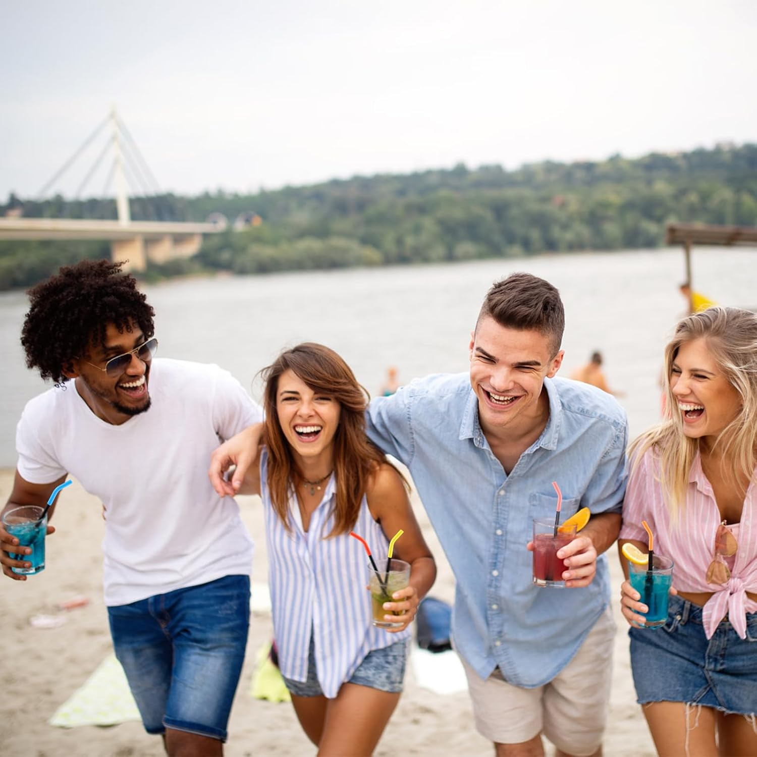 6Pcs Silicone Straw Tips, Reusable Straw Tips Covers Replacement Straw Extender Tip Silicone Straw Elbows Tips Fit for 8Mm 5/16 Inch Outer Diameter Metal Stainless Steel Straws Accessories(Multicolor) image number 4