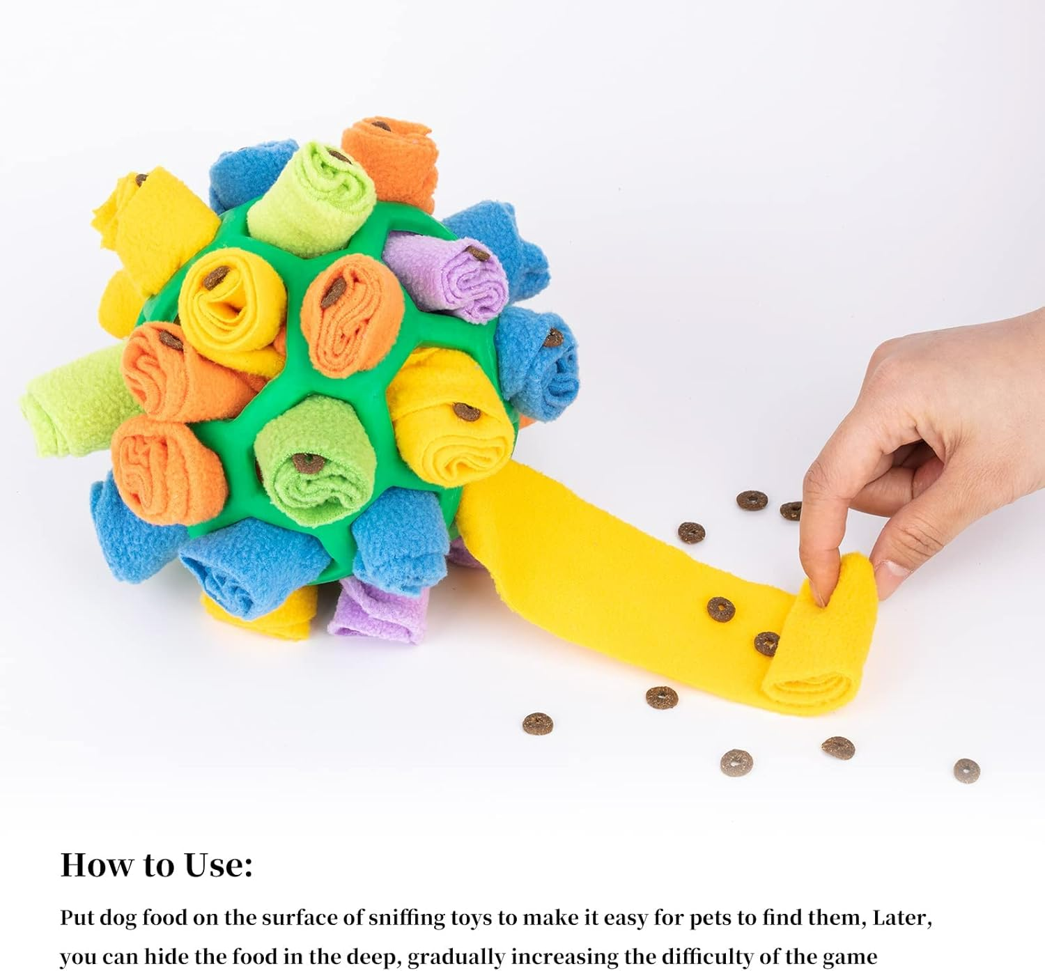 Interactive Dog Puzzle Toys,(Upgraded Version) Portable Pet Snuffle Ball Toy,Encourage Natural Foraging Skills,Slow Feeder Training (Ocean Blue)