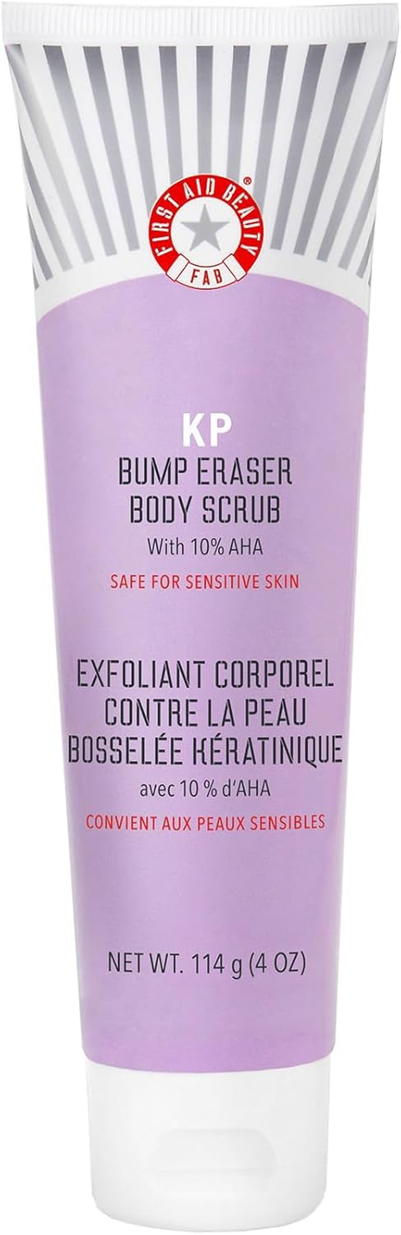 First Aid Beauty - KP Bump Eraser Body Scrub with 10% AHA, Keratosis Pilaris Skin Exfoliater with Glycolic and Lactic Acids, Helps Reduce Chicken Skin Bumps, Safe for Sensitive Skin, 4 Oz image number 5