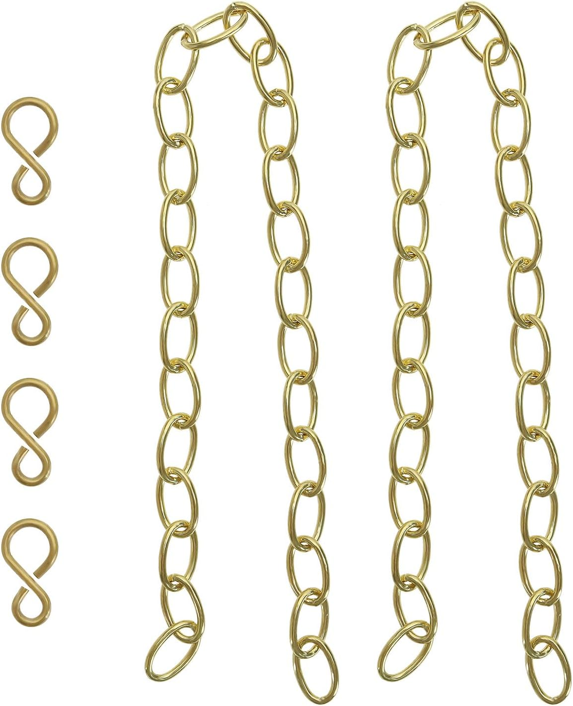 SG Store 2PCS Basin Chain with S-Shaped Hook Brass Bathtub Sink Stopper Chain 30Cm 11.8" Long Plug Chain for Bathtub Kitchen Sink Washbasin image number 4