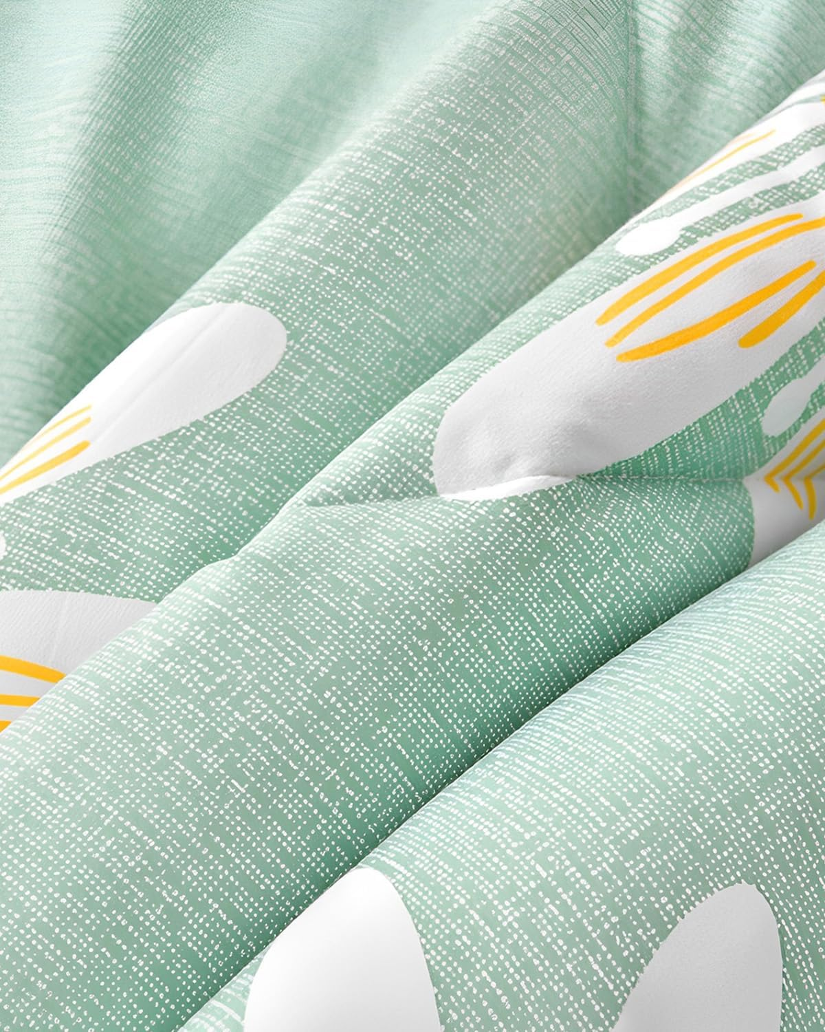 Chickwin Quilted Bedspread for Double Size, 200X230Cm Green Daisy Floral Printed Pattern Bedding Coverlets Lightweight Summer Bed Throws Comforter Soft Luxury Sofa Blanket for All Season image number 7